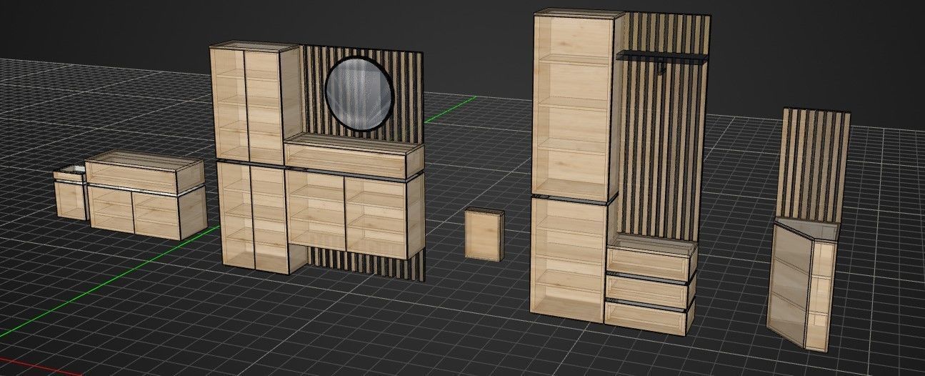 Modern Furniture set 3D model_10