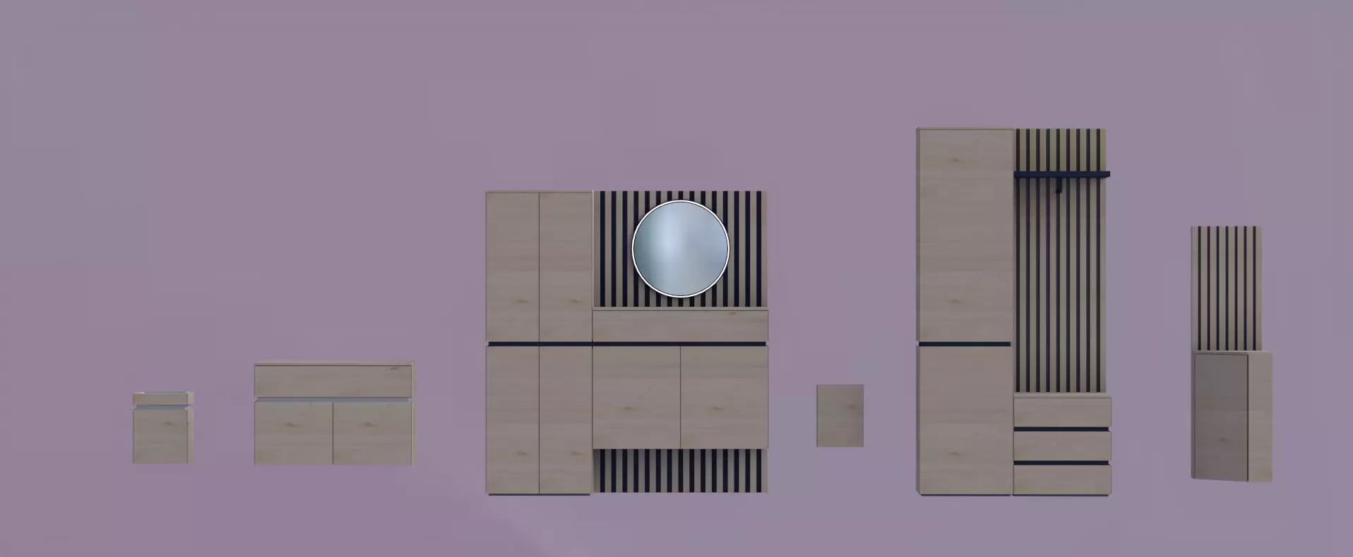 Modern Furniture set 3D model_0