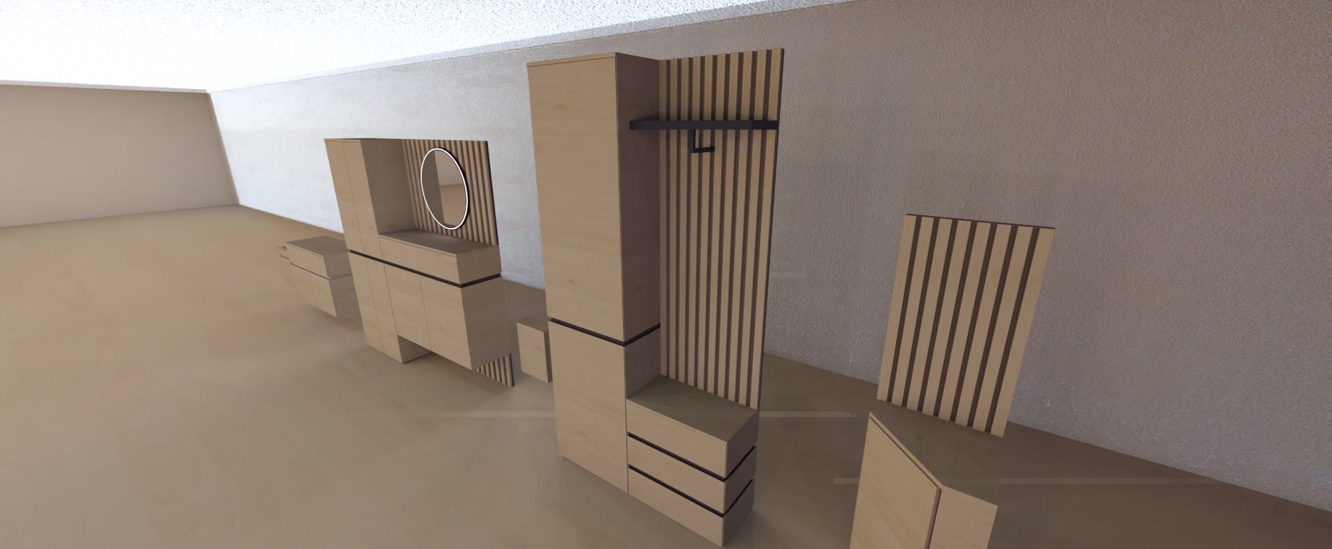 Modern Furniture set 3D model_6