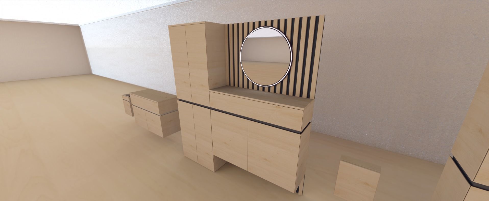 Modern Furniture set 3D model_5