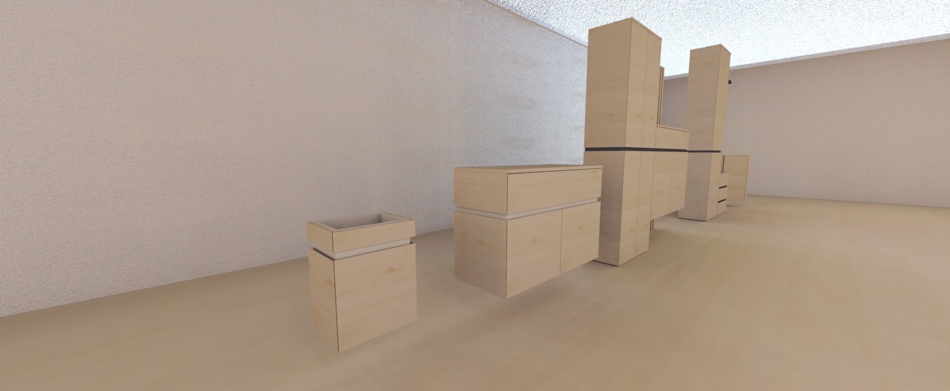 Modern Furniture set 3D model_4