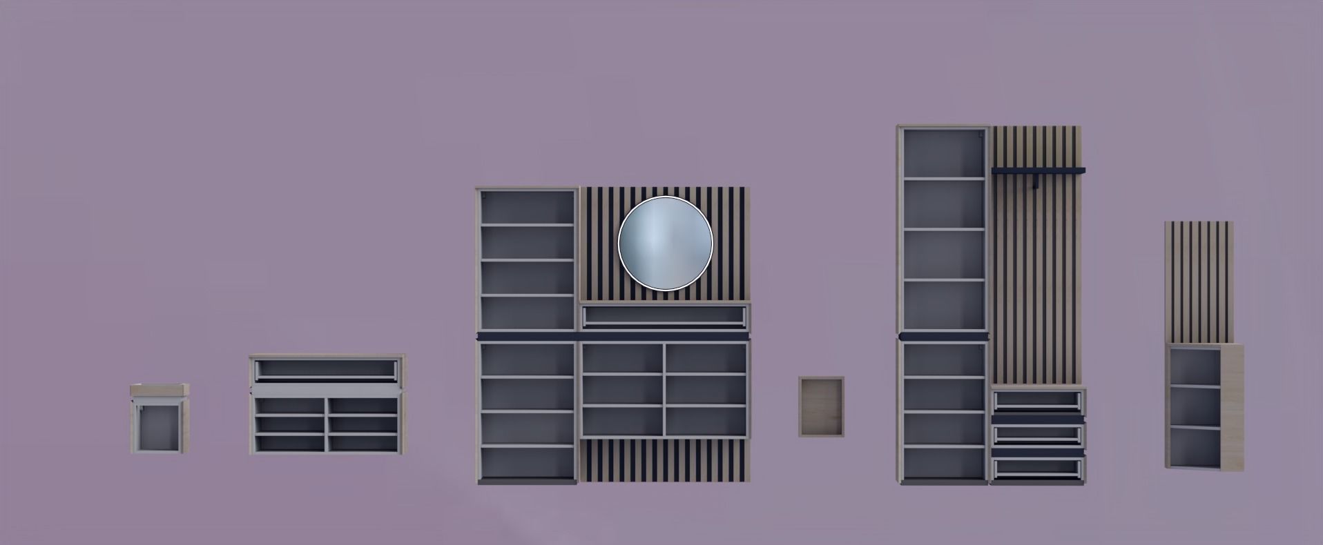 Modern Furniture set 3D model_1