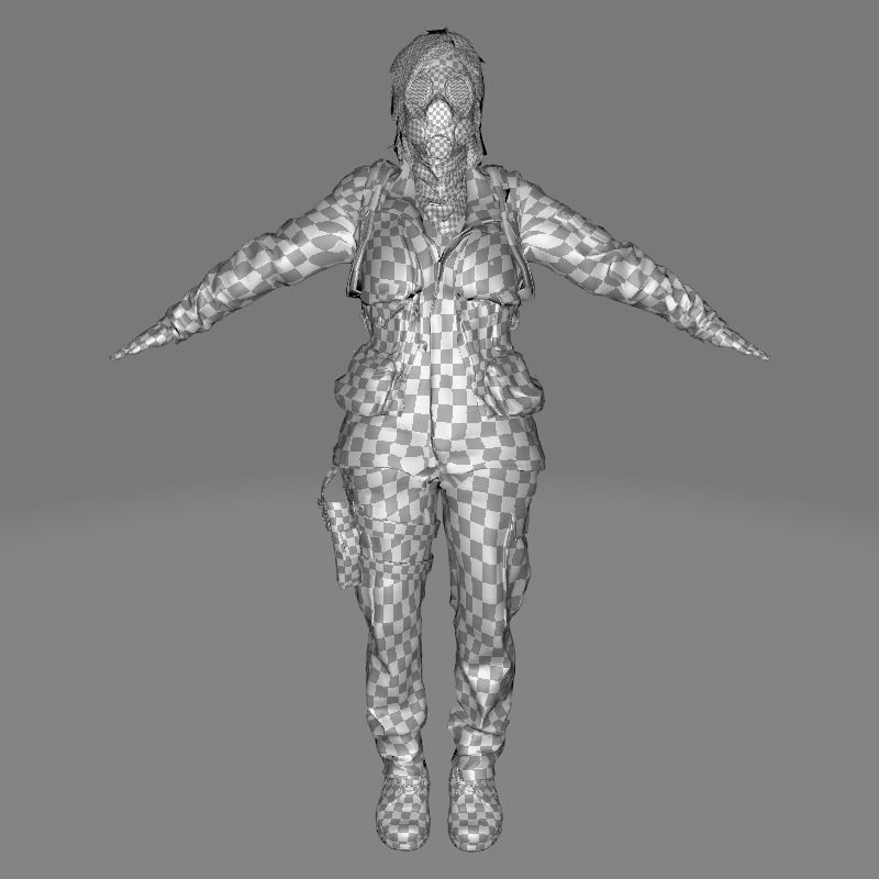 Stella In Civil War Clothing Low-poly 3D model_31