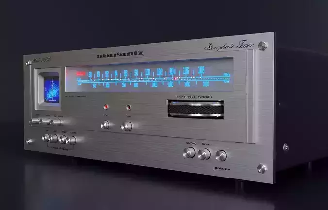 vintage stereo hi-fi tuner 3D model
