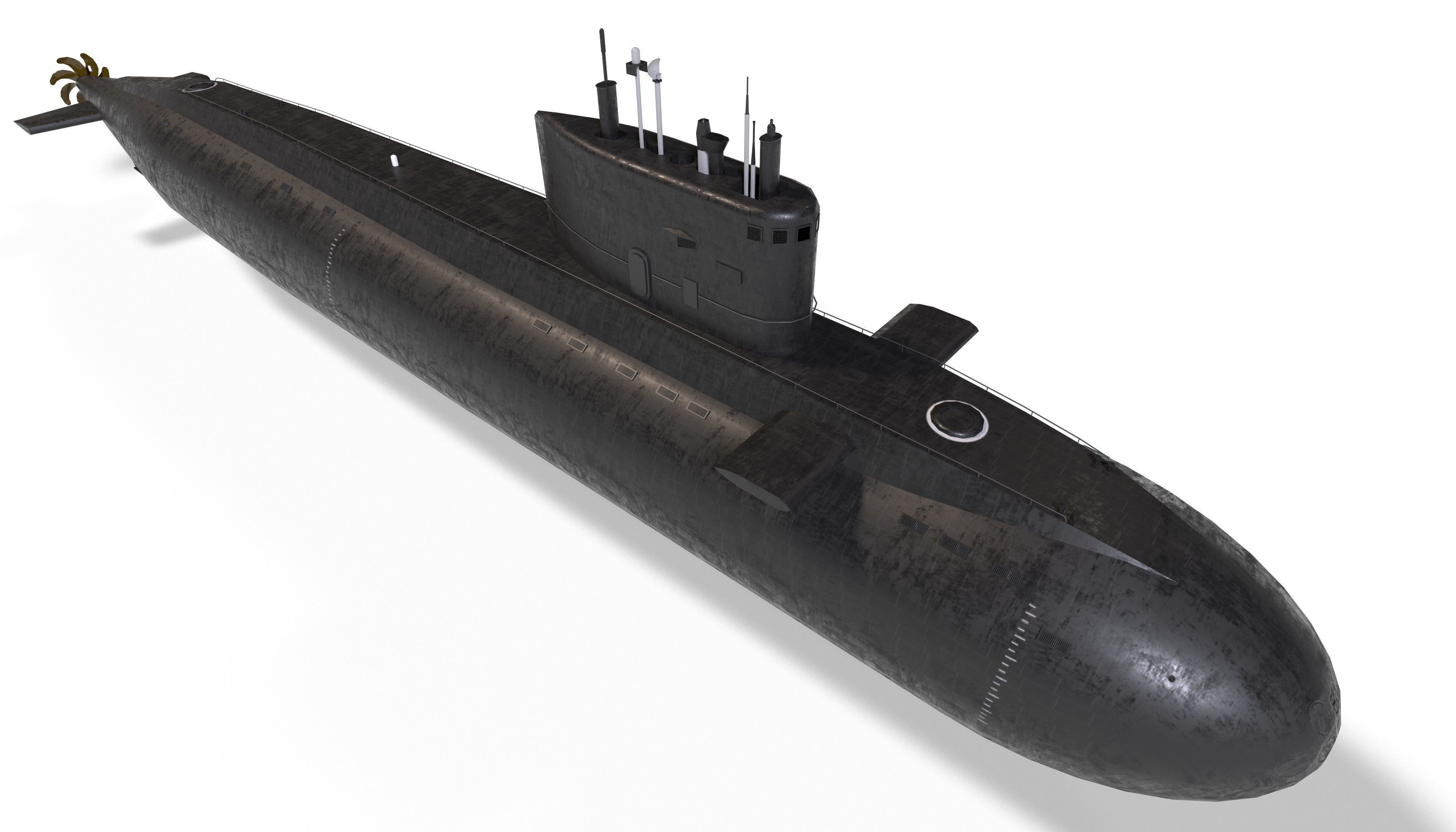 kilo class submarine Low-poly 3D model_27