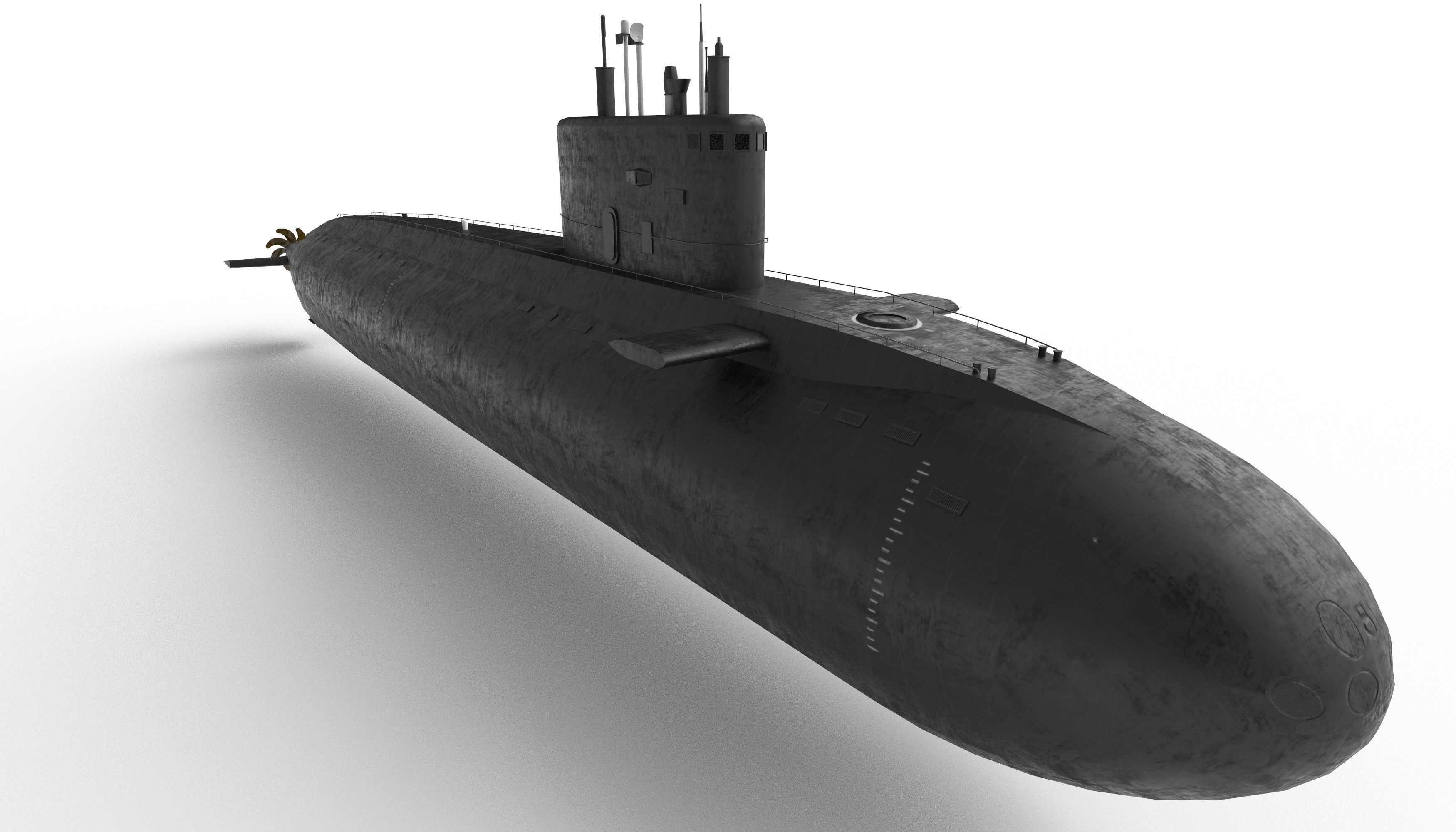 kilo class submarine Low-poly 3D model_16