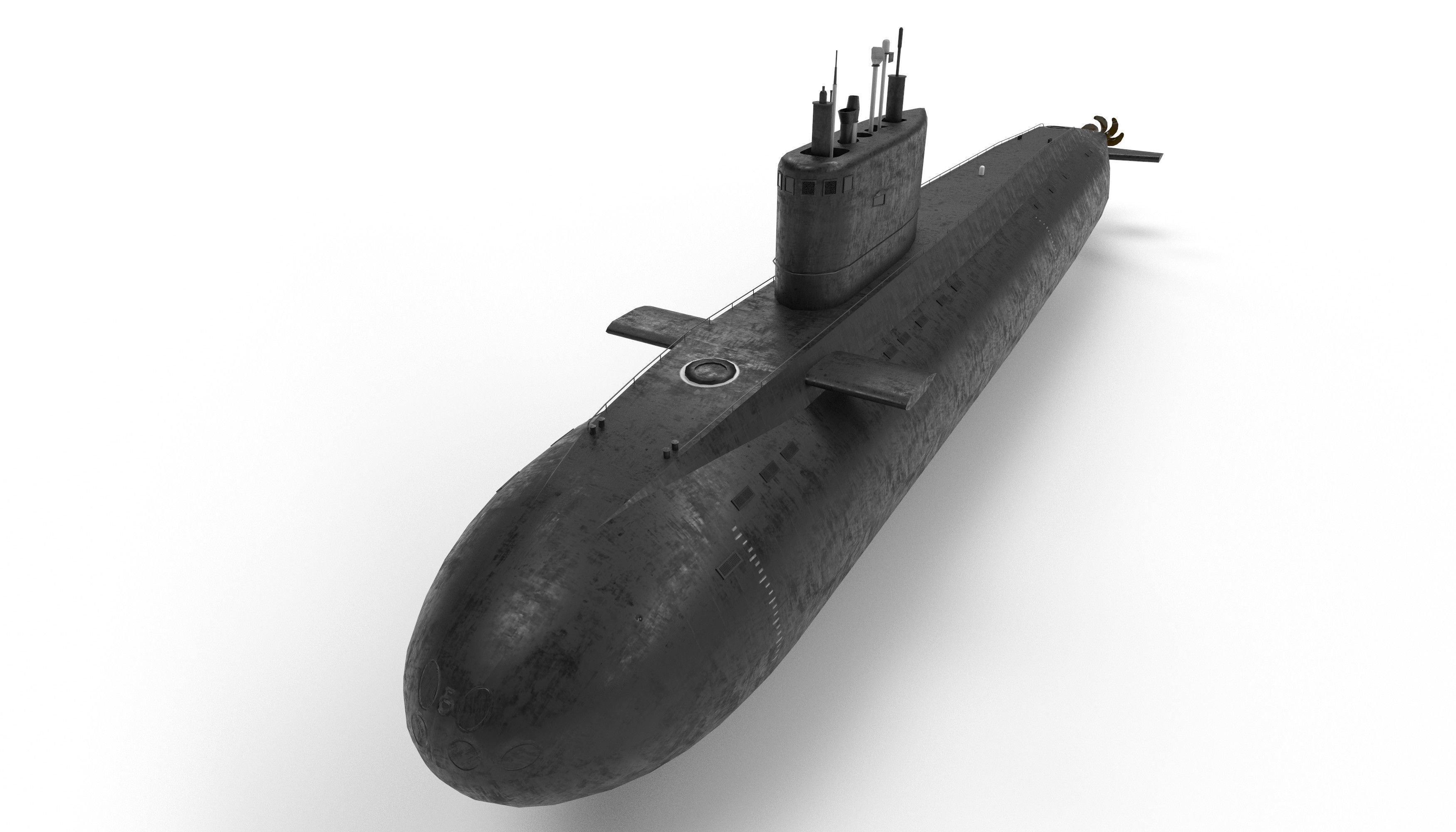 kilo class submarine Low-poly 3D model_9
