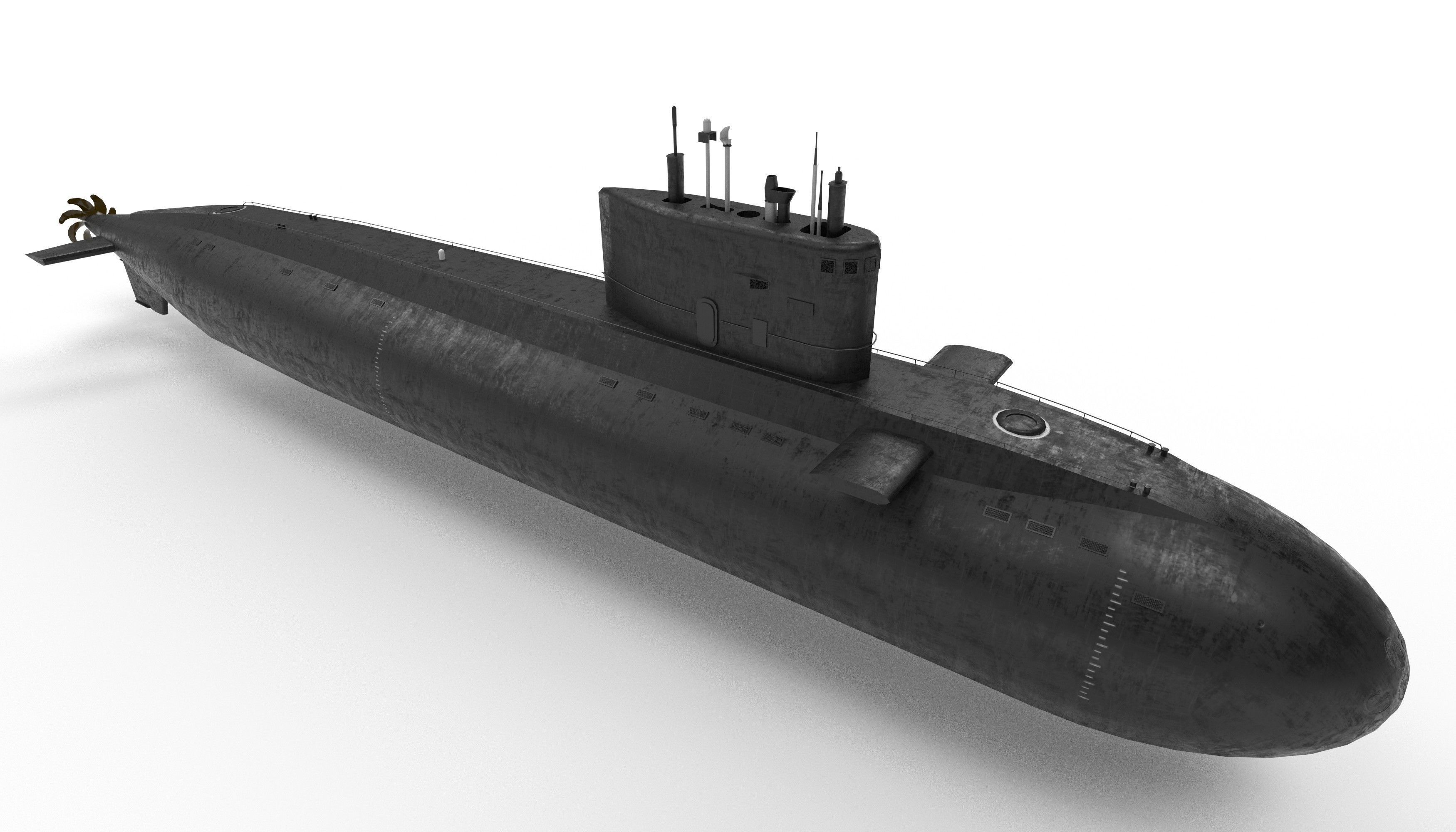 kilo class submarine Low-poly 3D model_7