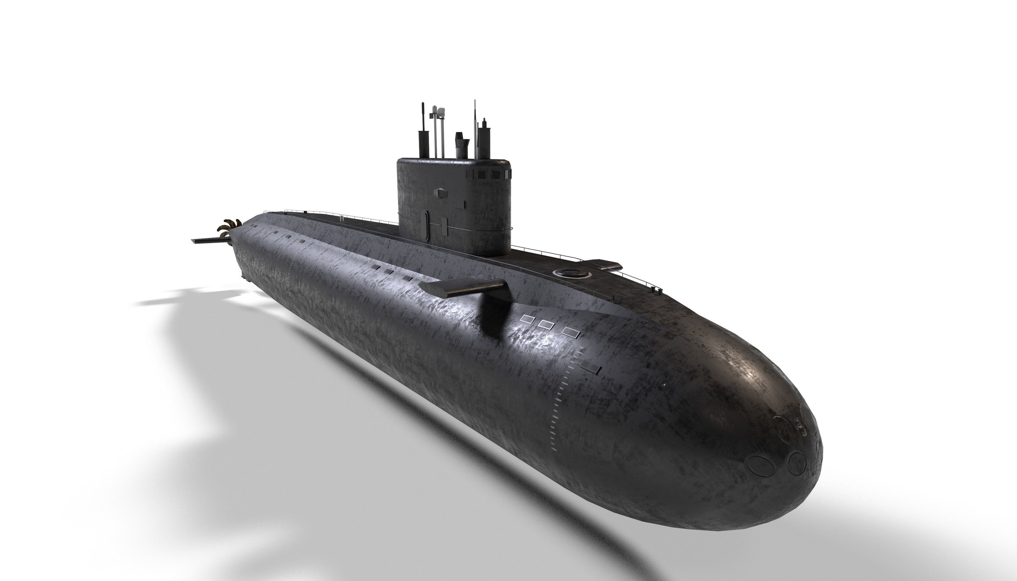 kilo class submarine Low-poly 3D model_4