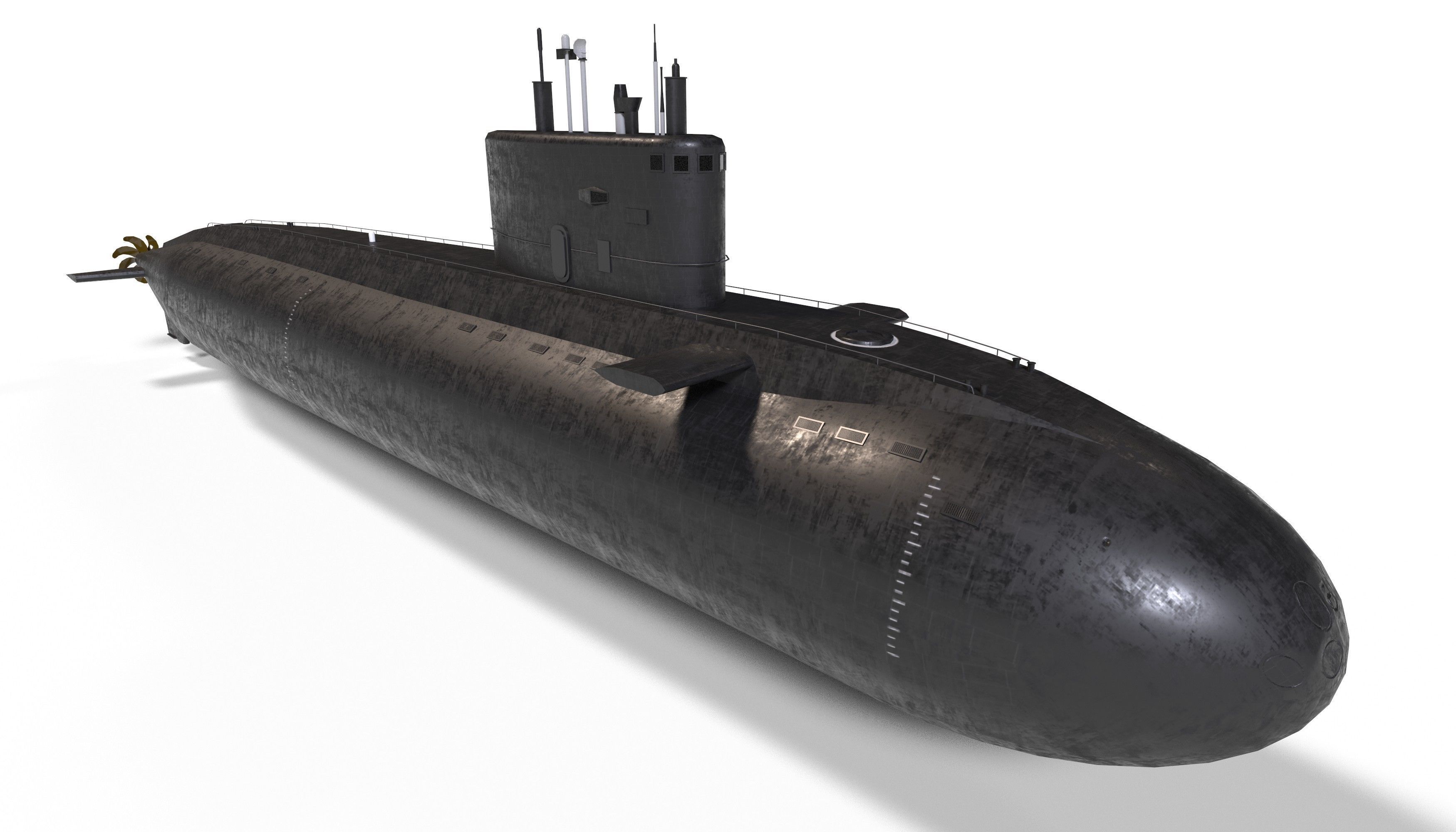 kilo class submarine Low-poly 3D model_26