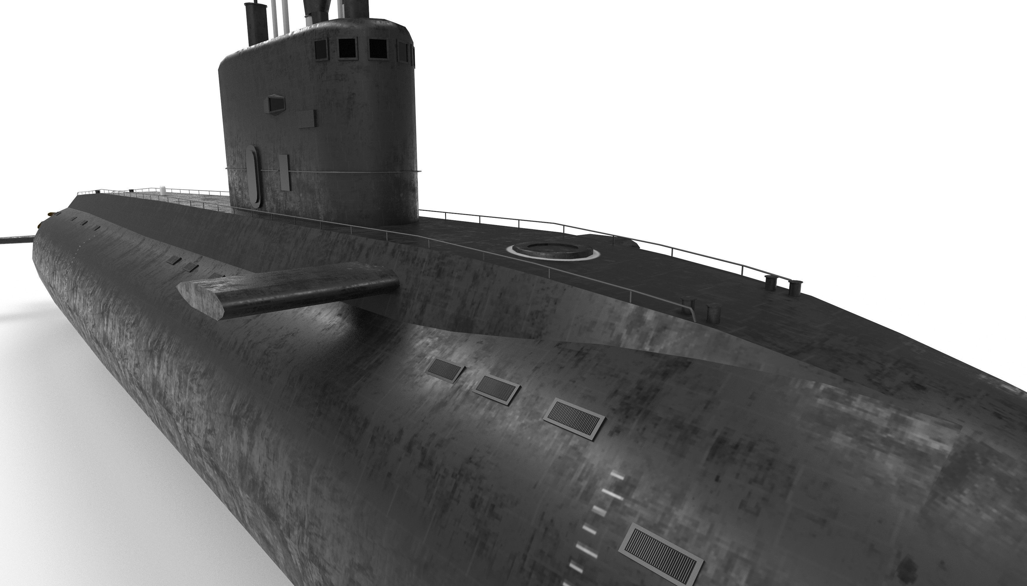 kilo class submarine Low-poly 3D model_15