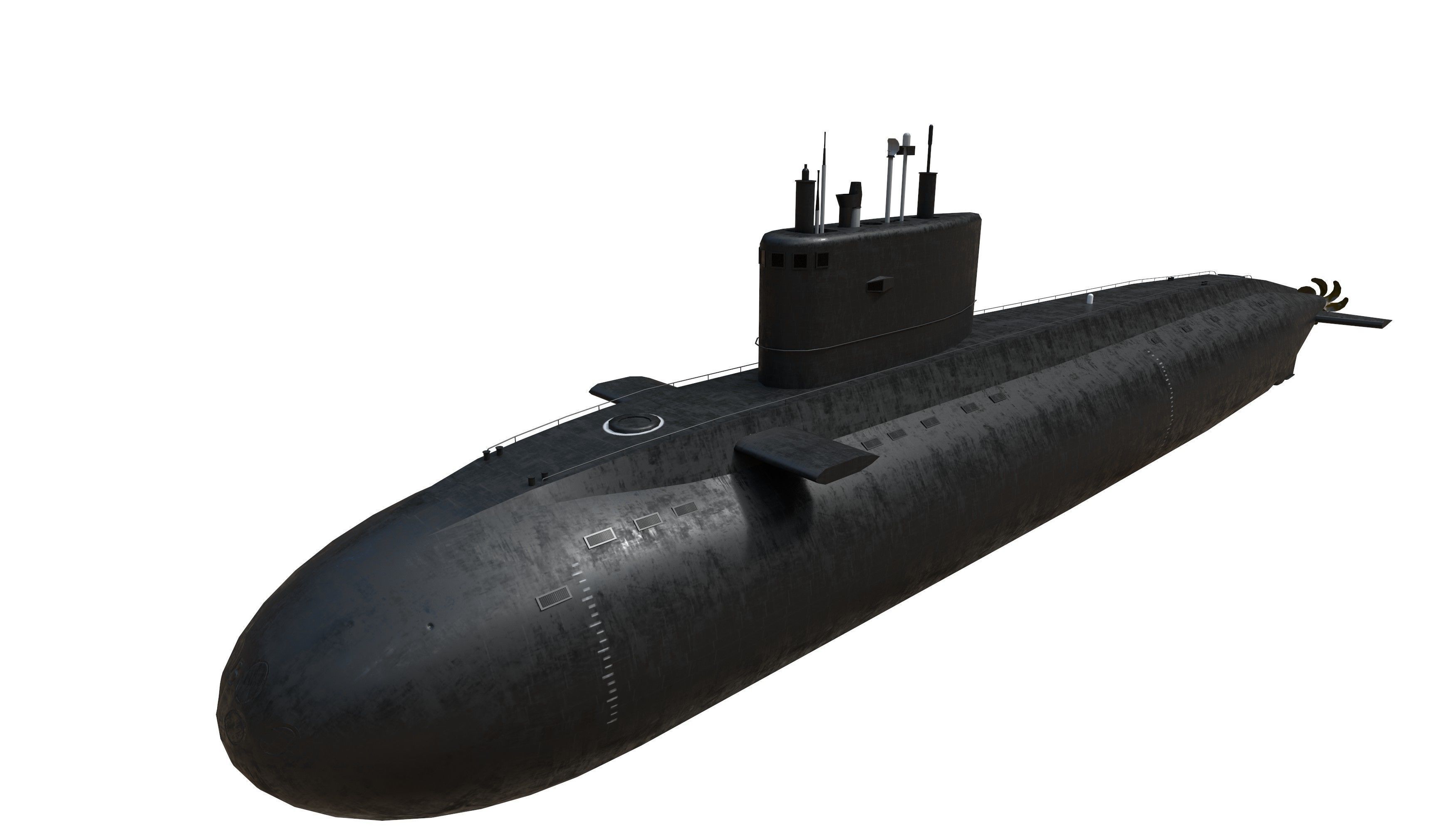 kilo class submarine Low-poly 3D model_20