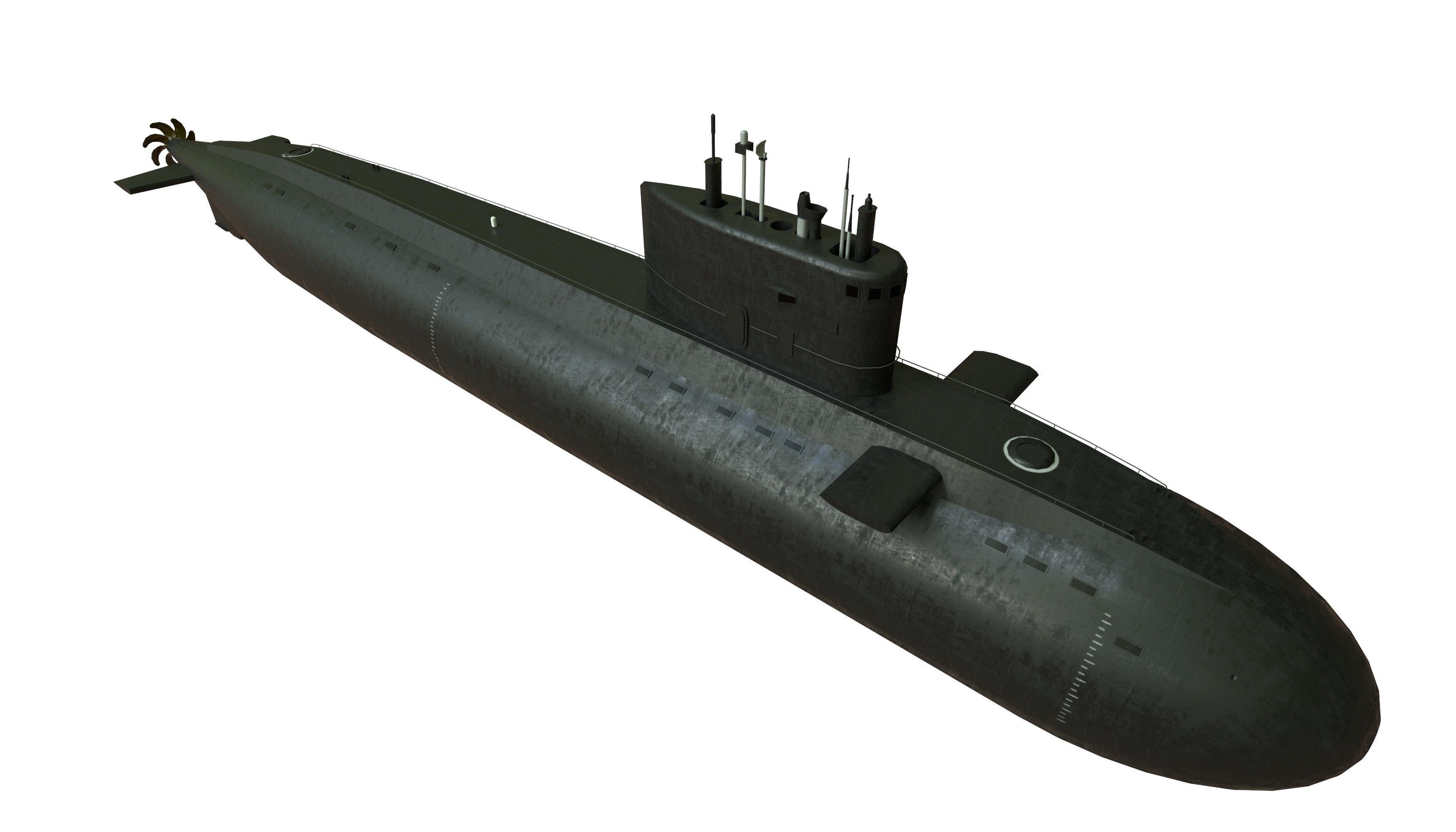 kilo class submarine Low-poly 3D model_18