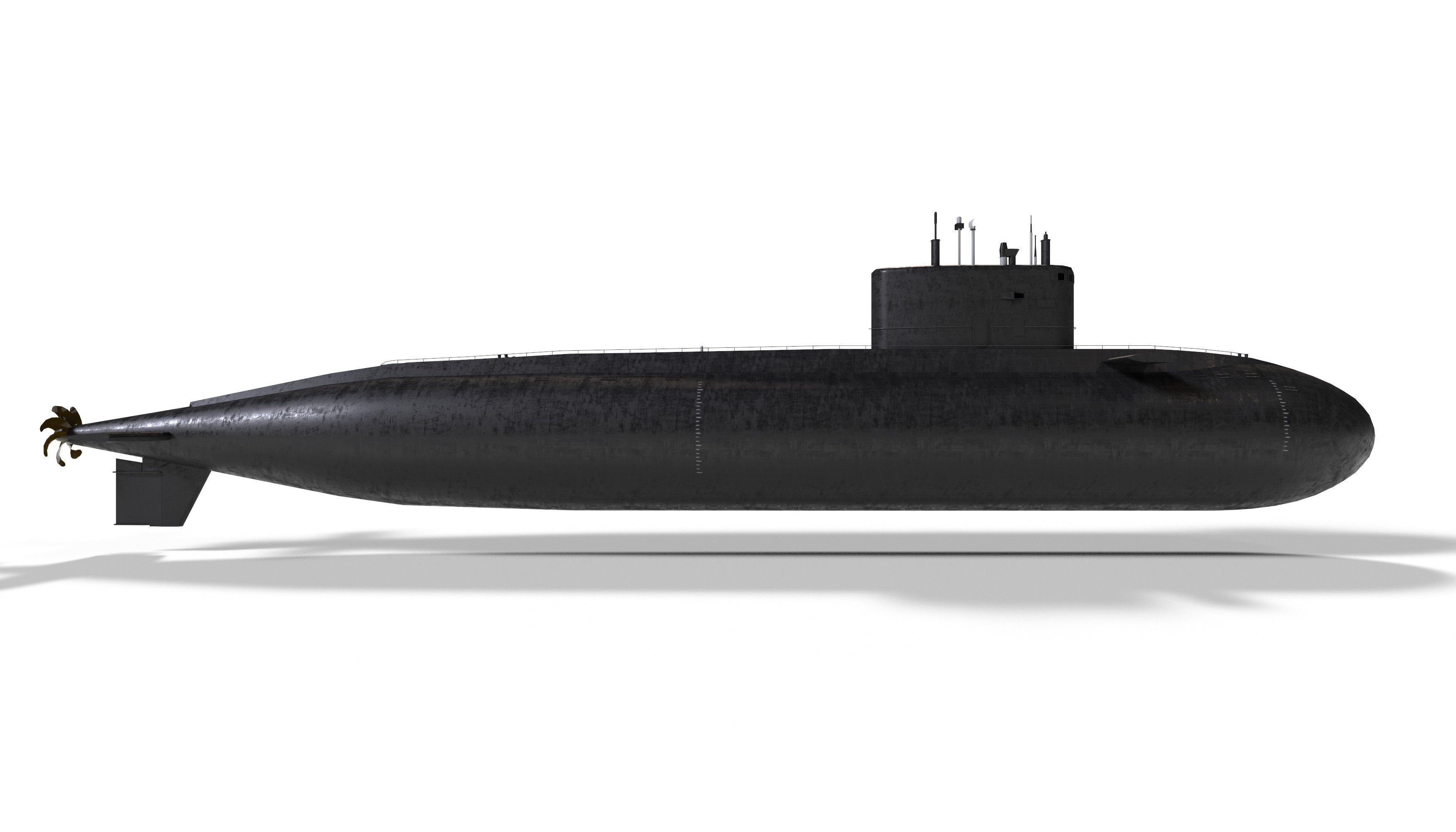 kilo class submarine Low-poly 3D model_6