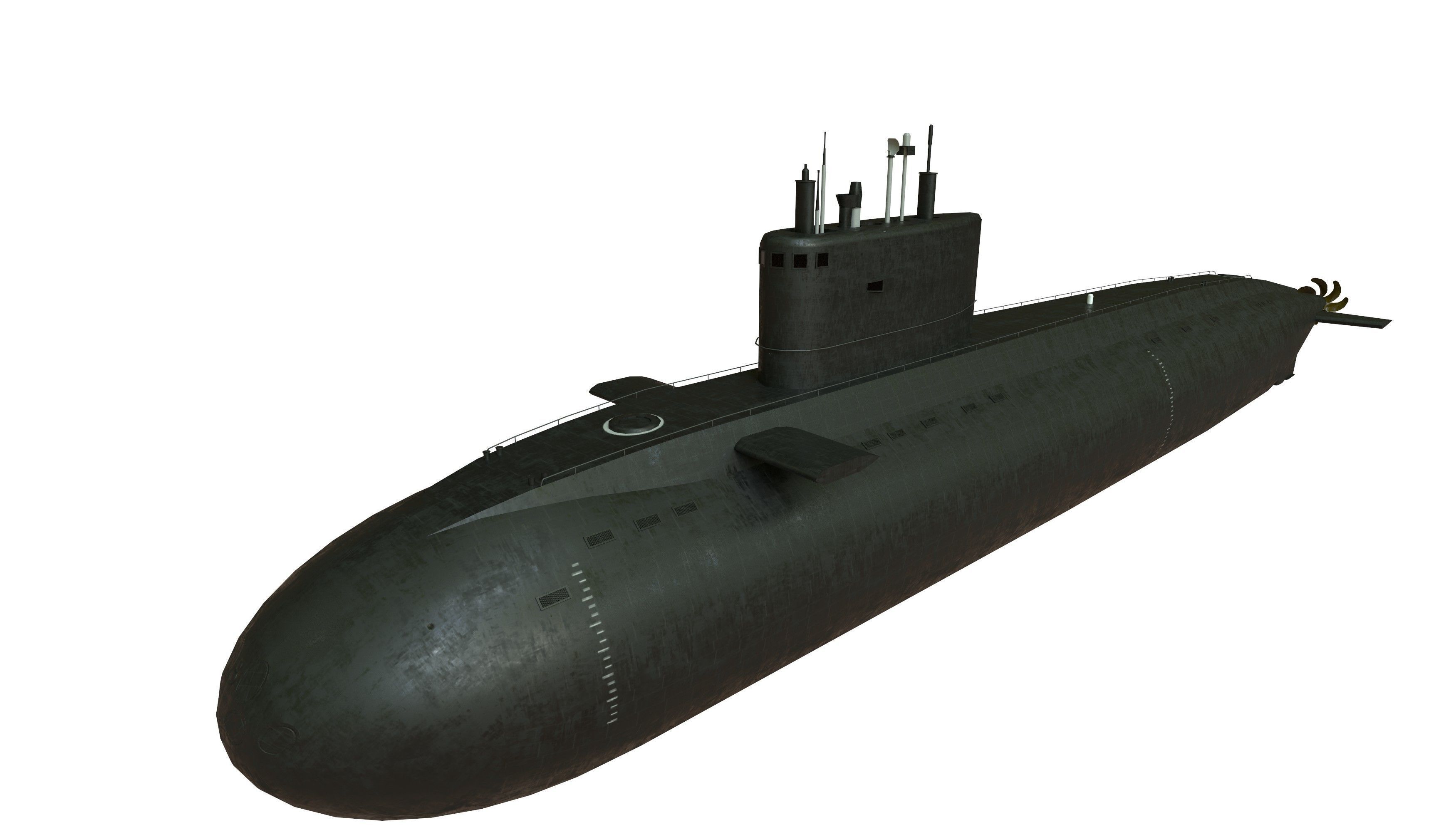kilo class submarine Low-poly 3D model_19