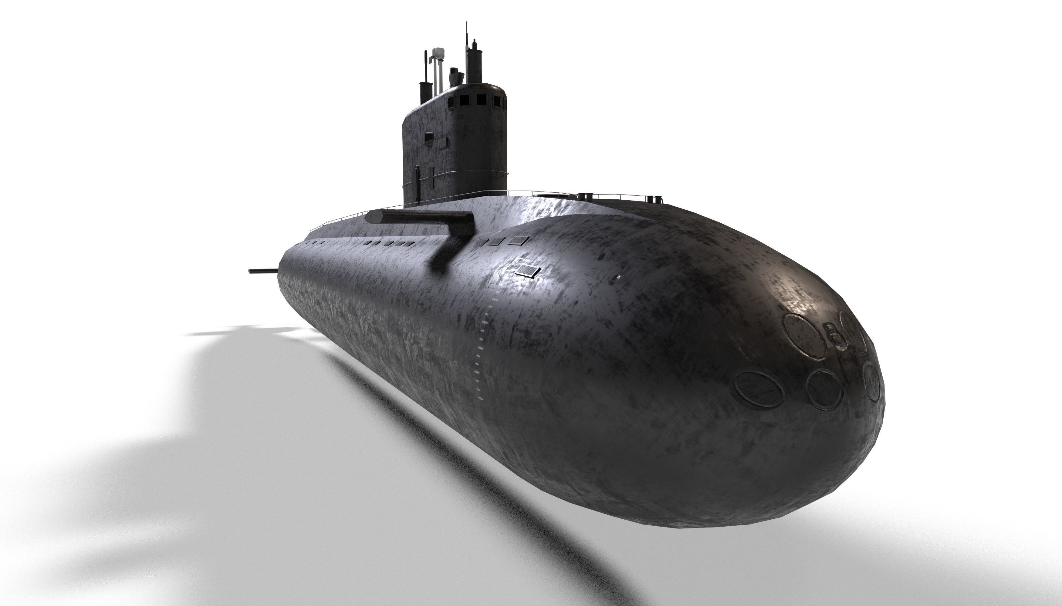 kilo class submarine Low-poly 3D model_29