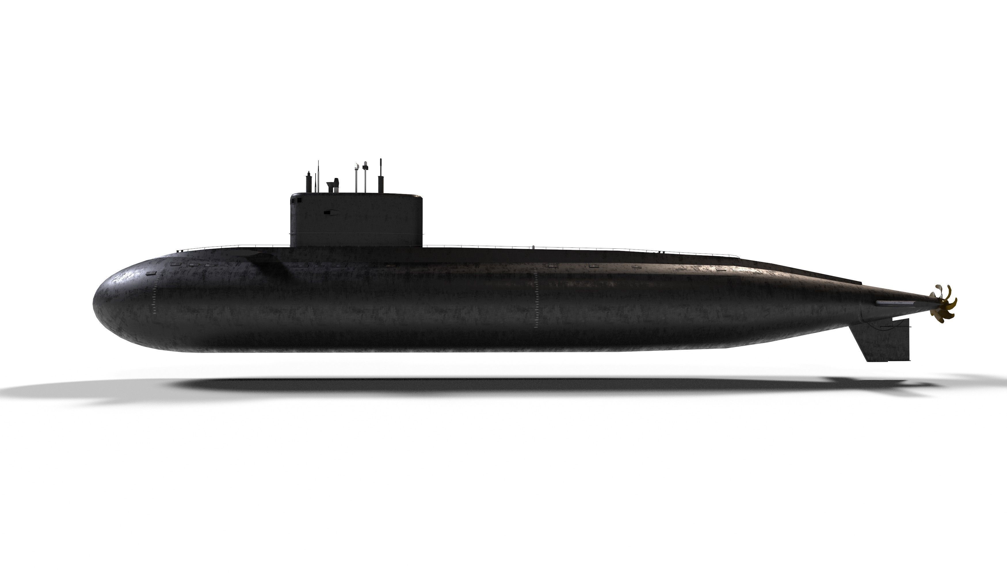 kilo class submarine Low-poly 3D model_11