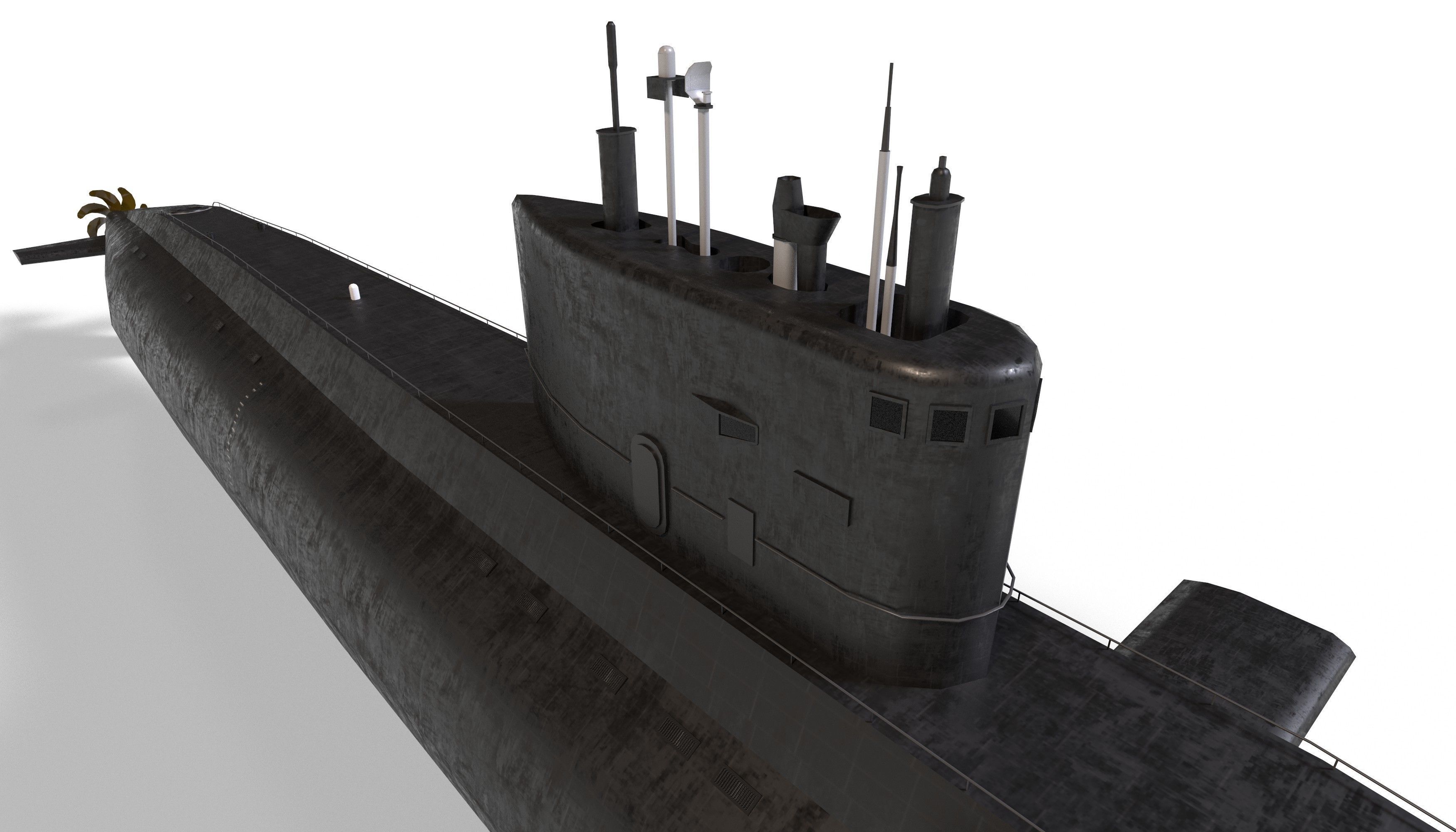 kilo class submarine Low-poly 3D model_28