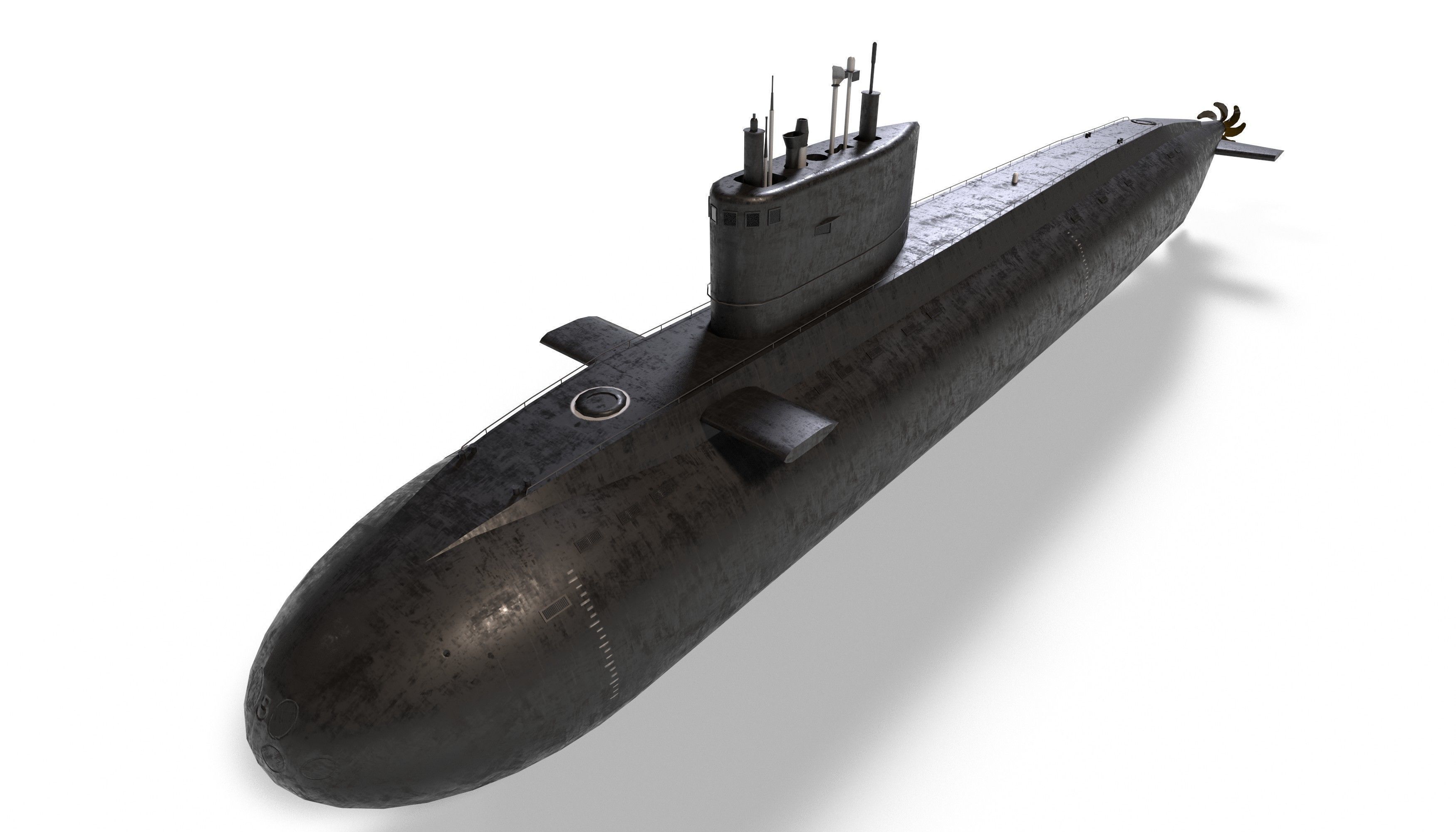 kilo class submarine Low-poly 3D model_2