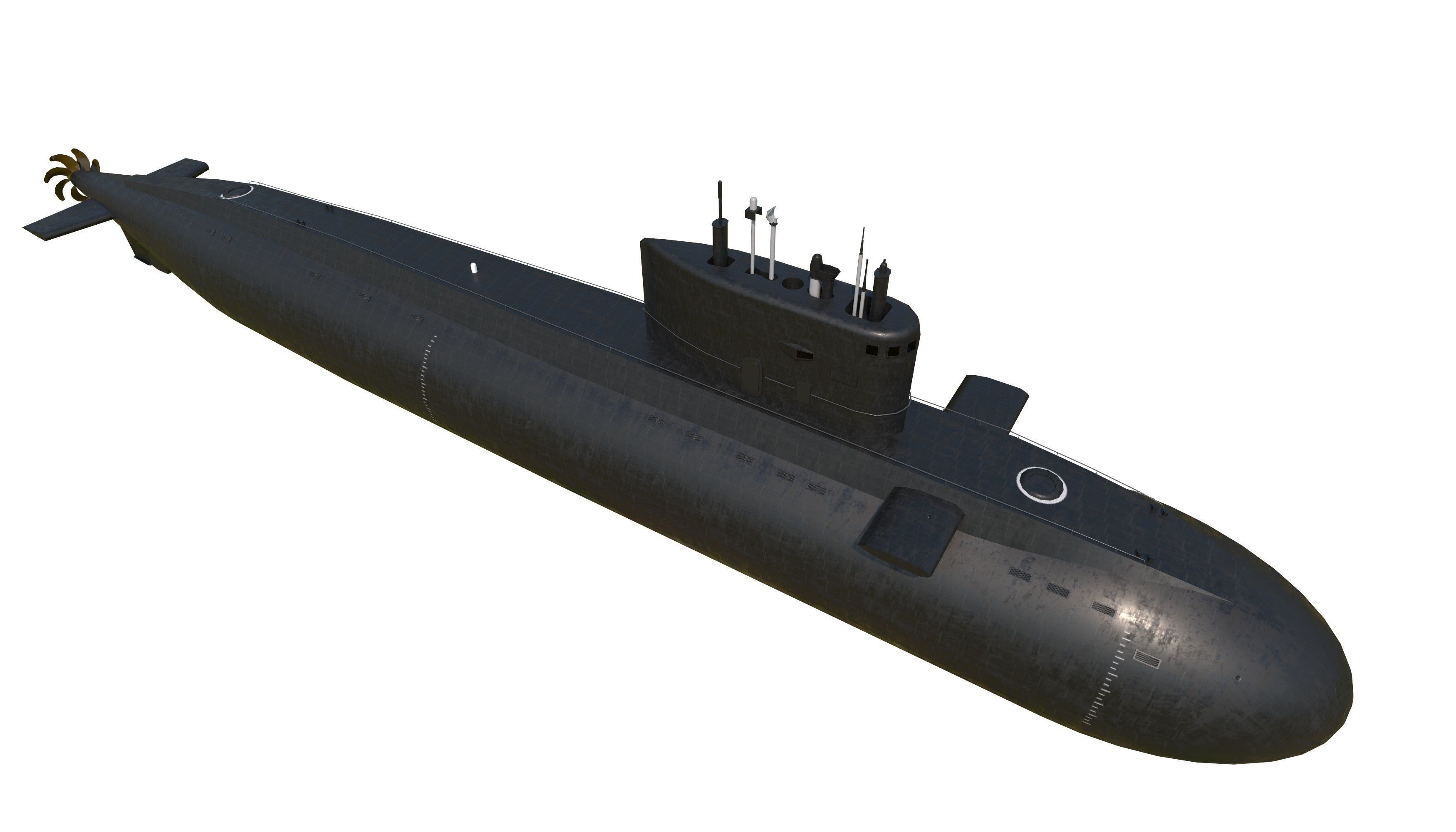 kilo class submarine Low-poly 3D model_17