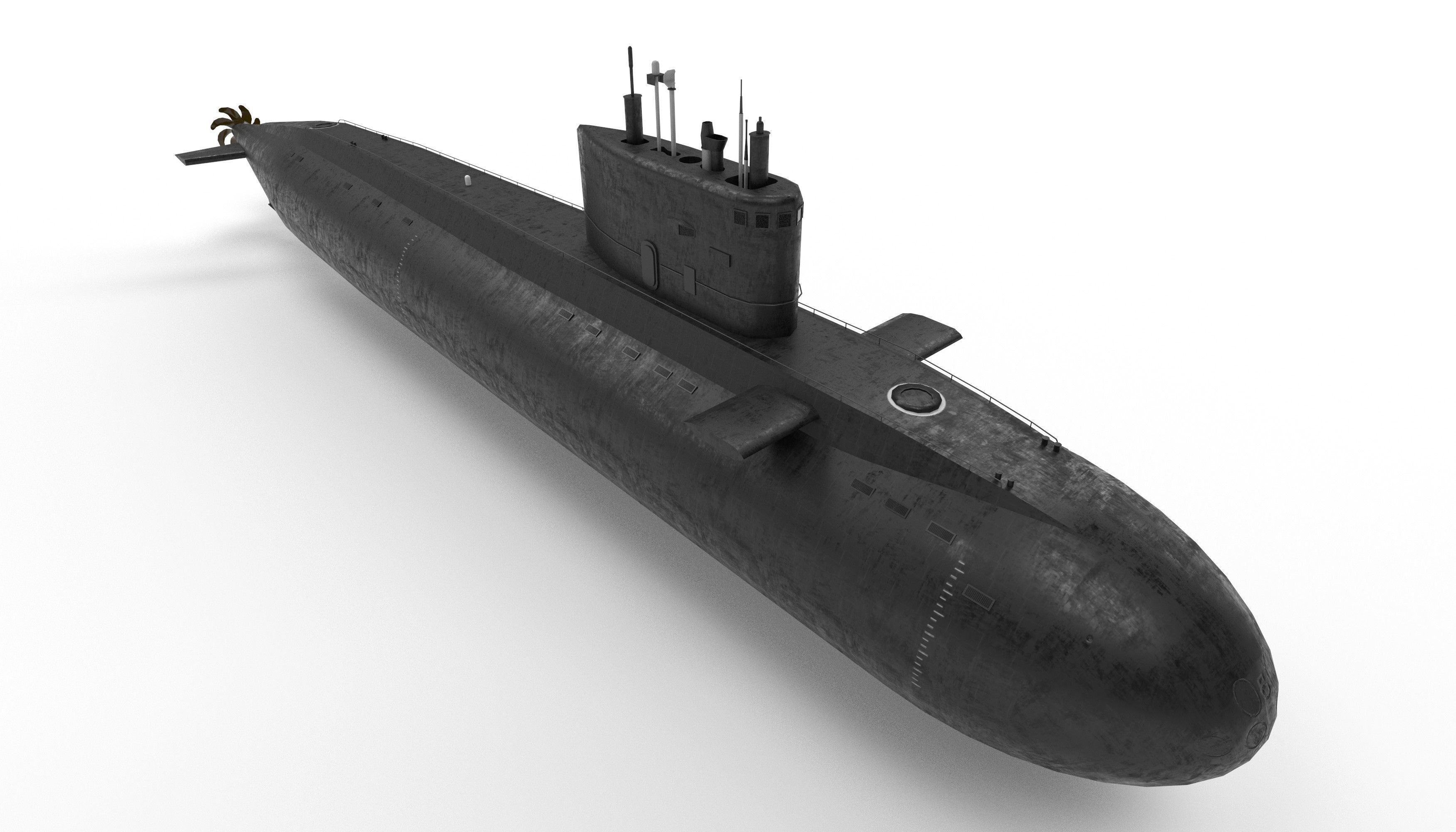 kilo class submarine Low-poly 3D model_12