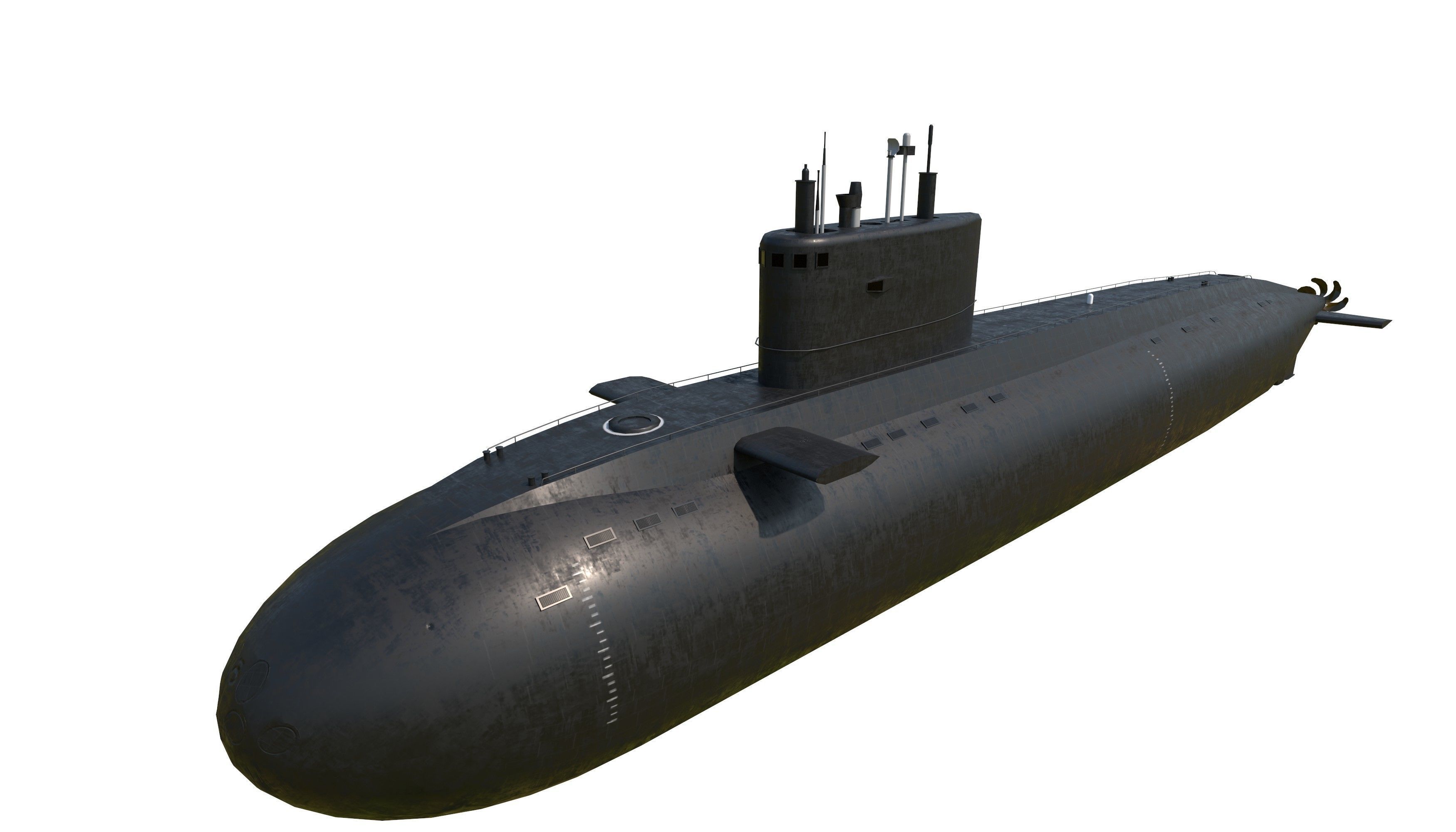 kilo class submarine Low-poly 3D model_21