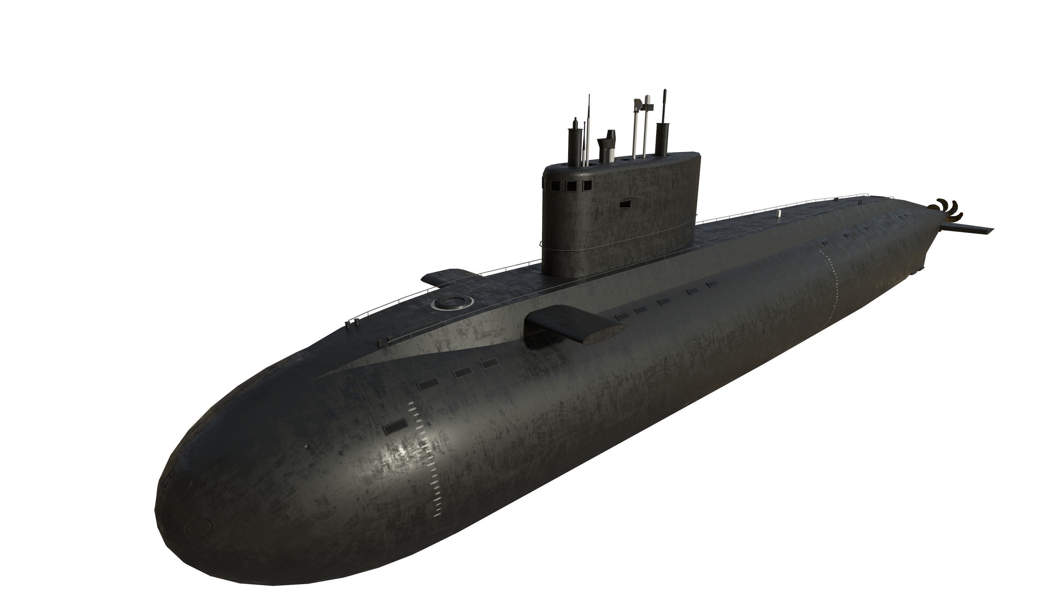 kilo class submarine Low-poly 3D model_23