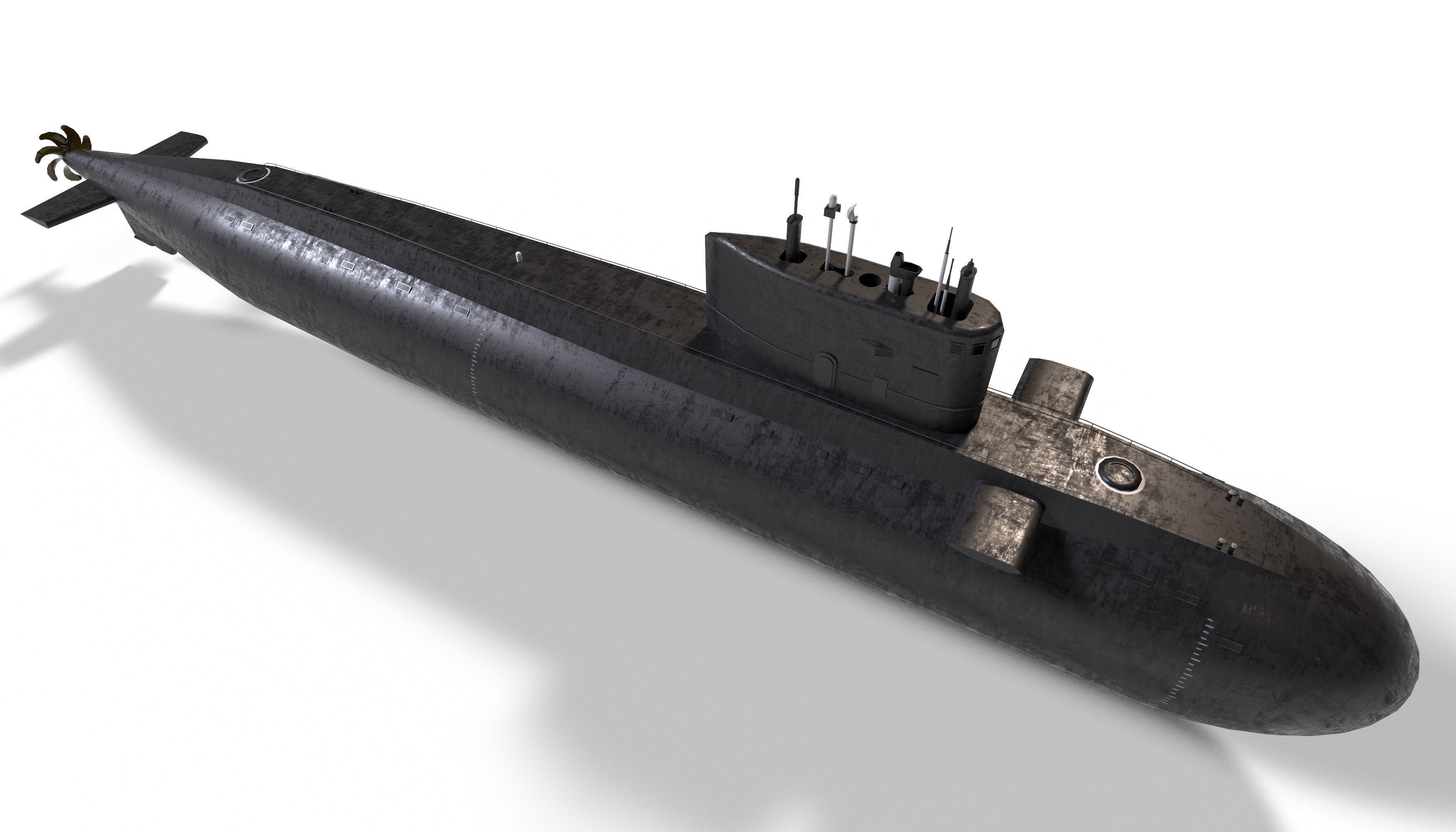 kilo class submarine Low-poly 3D model_5