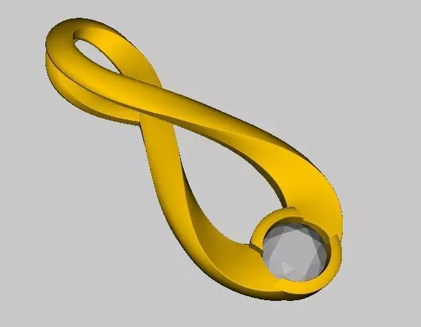 Stylish single diamond pendant for women 3D model Free 3D print model