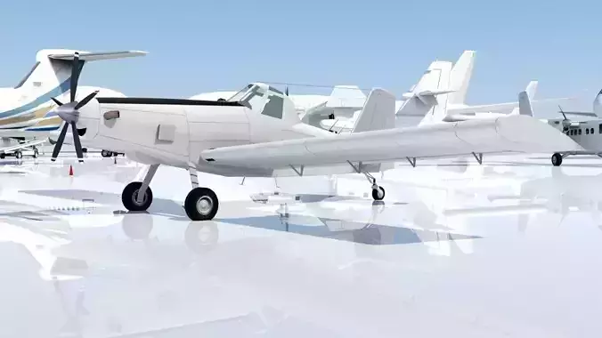Airtractor AT802 on wheels Static Blank Low-poly 3D model