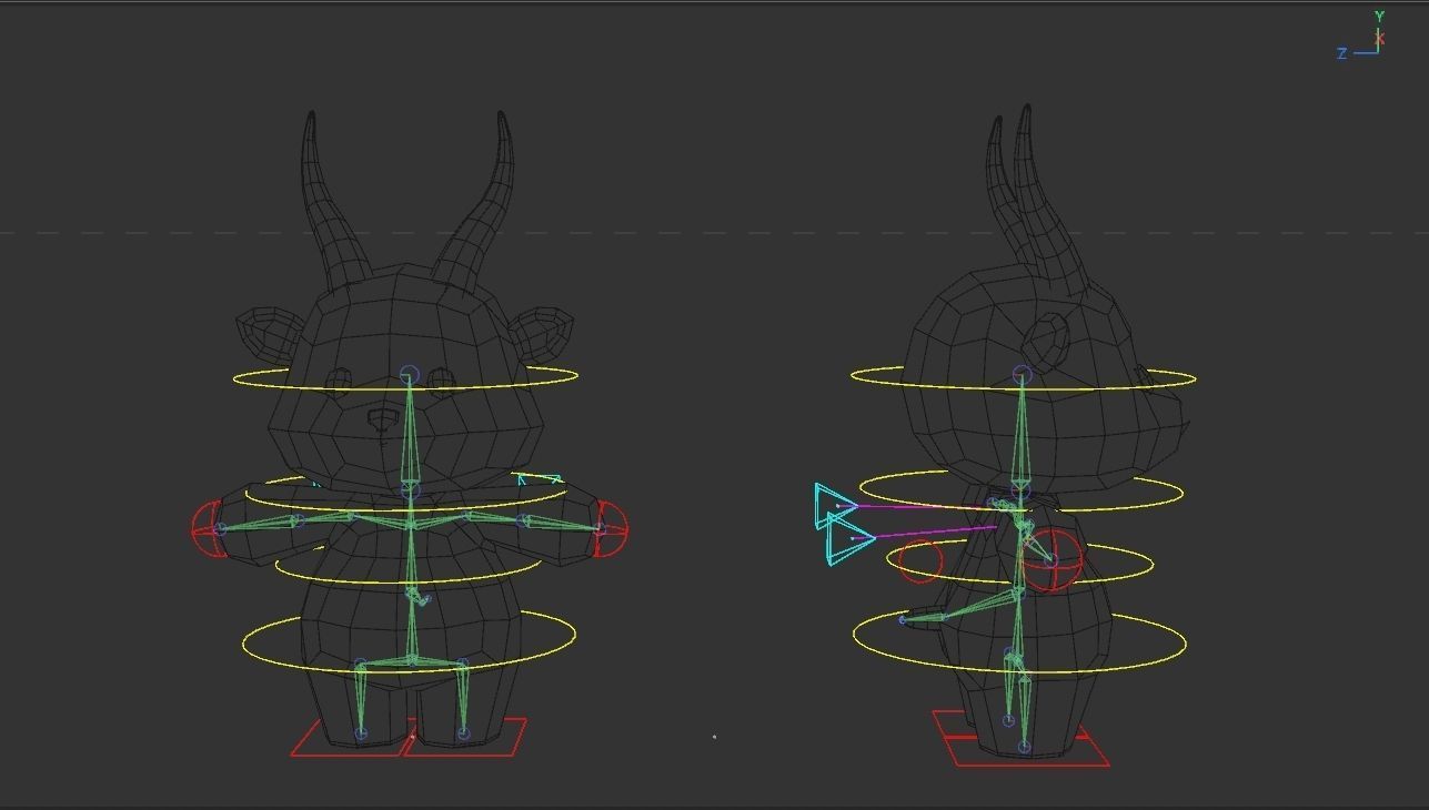 Rigged Cartoon Antelope Low-poly 3D model_7