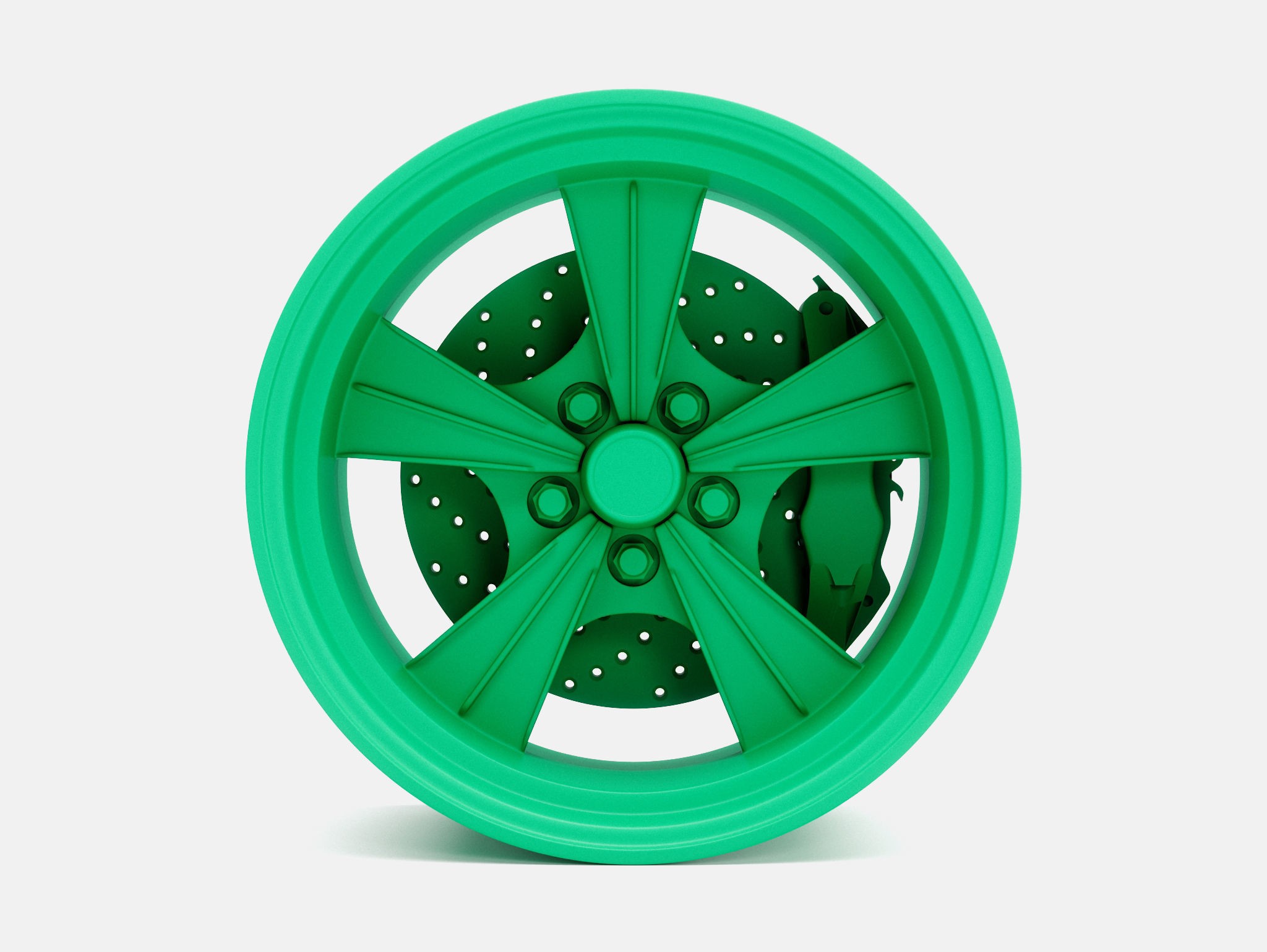 15x10 Radir Tri Ribb Wheel and Brake 3D print model_1