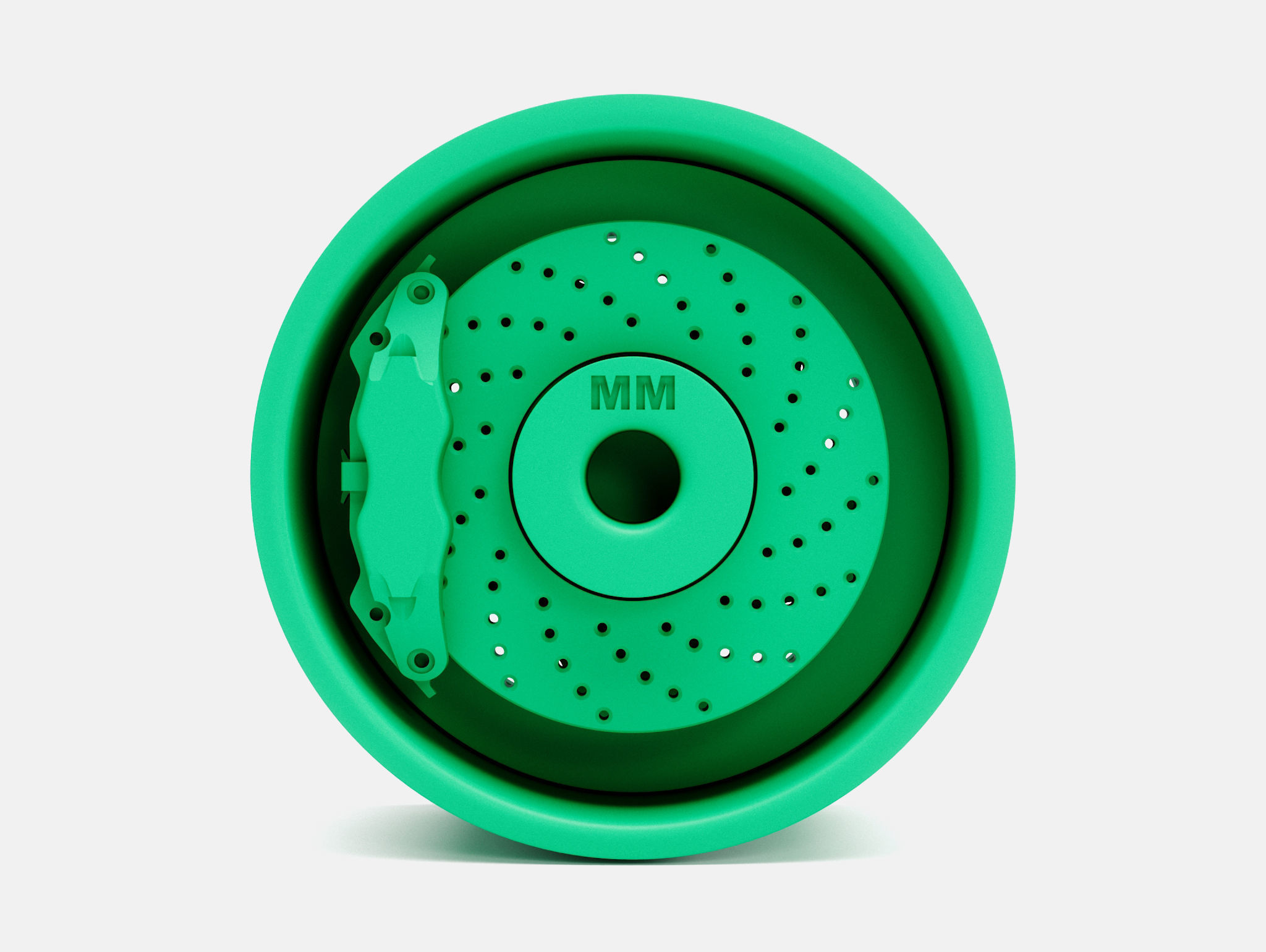 15x10 Kidney Bean Wheel and Brake 3D print model_2