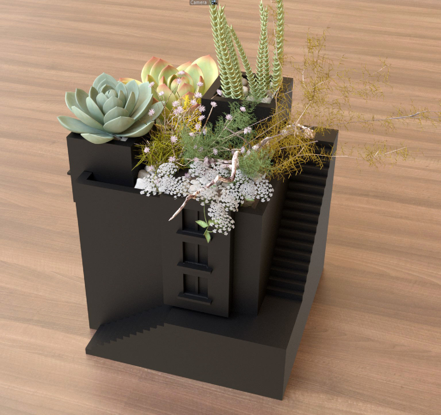 Lulino Mini House Pot Free 3D print model_1