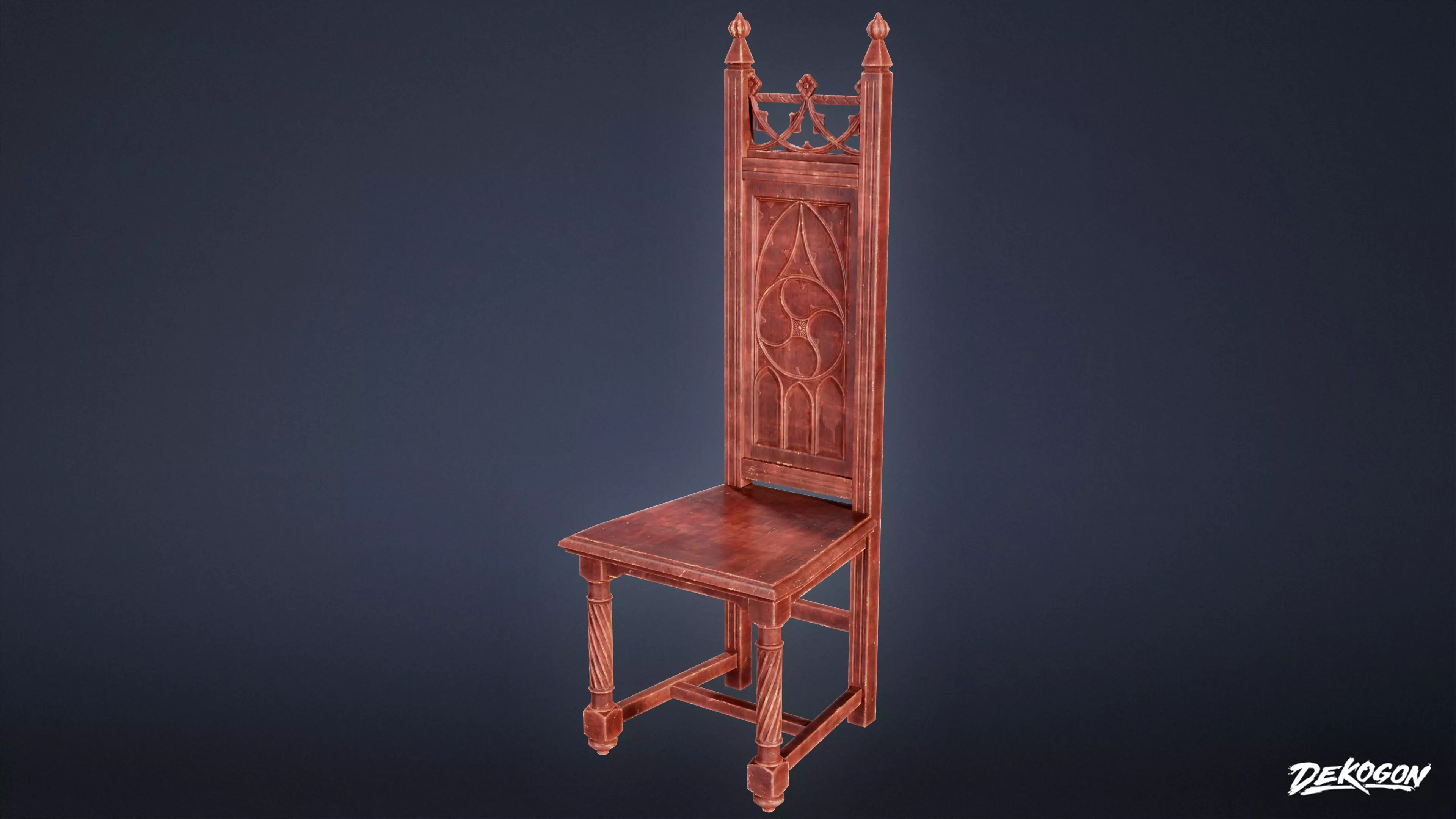 MEDIEVAL - Chair 18 - LOW POLY Low-poly 3D model_0