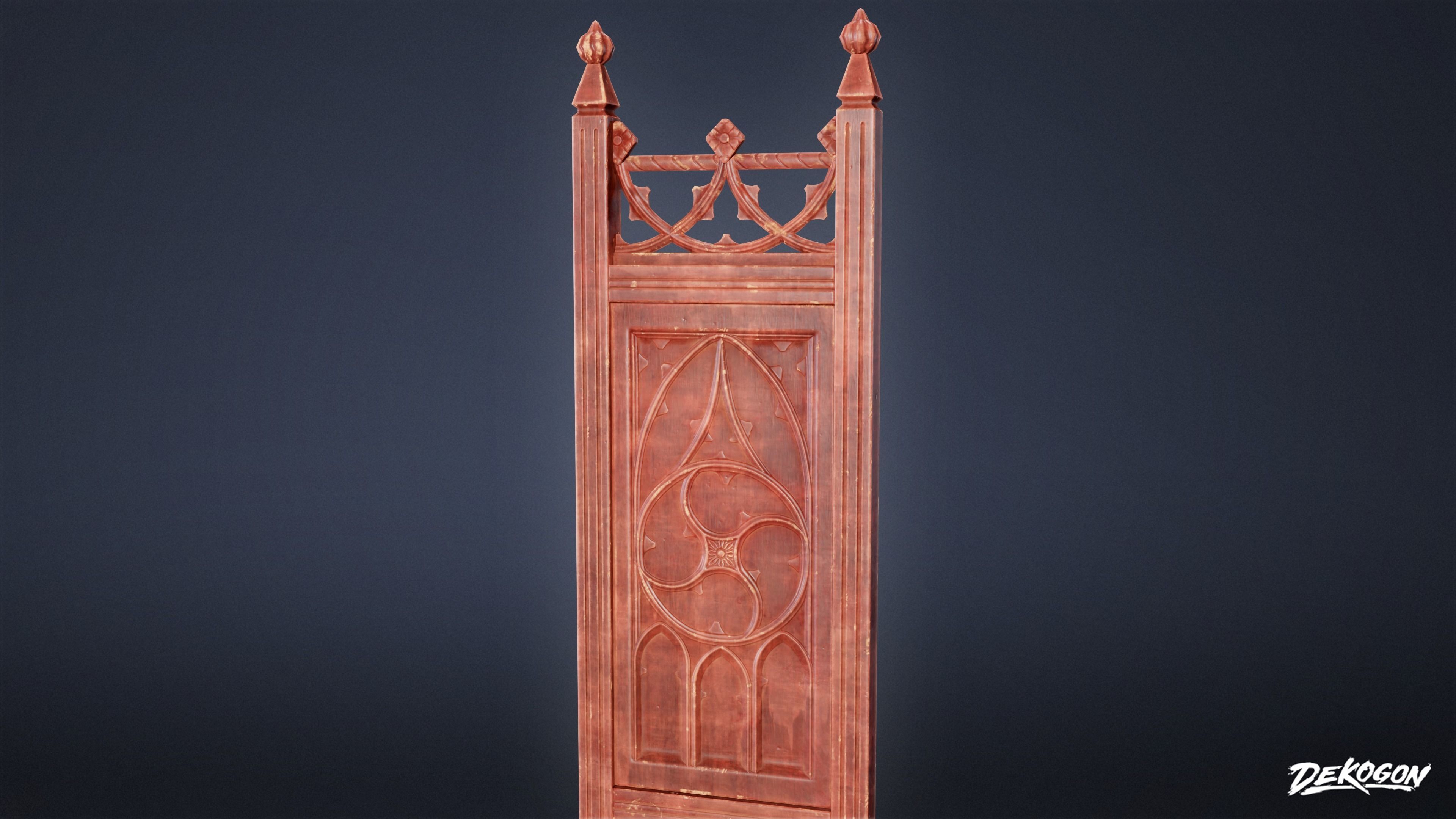 MEDIEVAL - Chair 18 - LOW POLY Low-poly 3D model_5