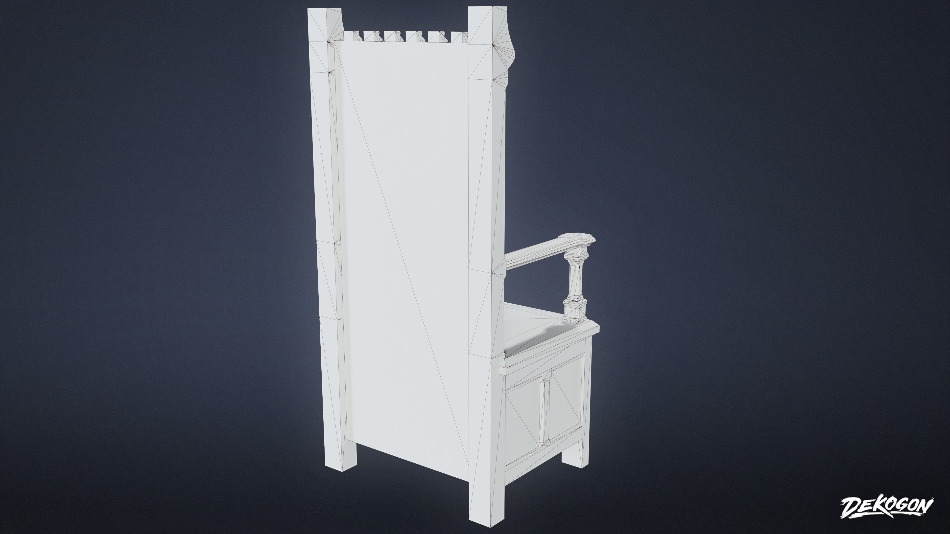MEDIEVAL - Chair 19 - LOW POLY Low-poly 3D model_9