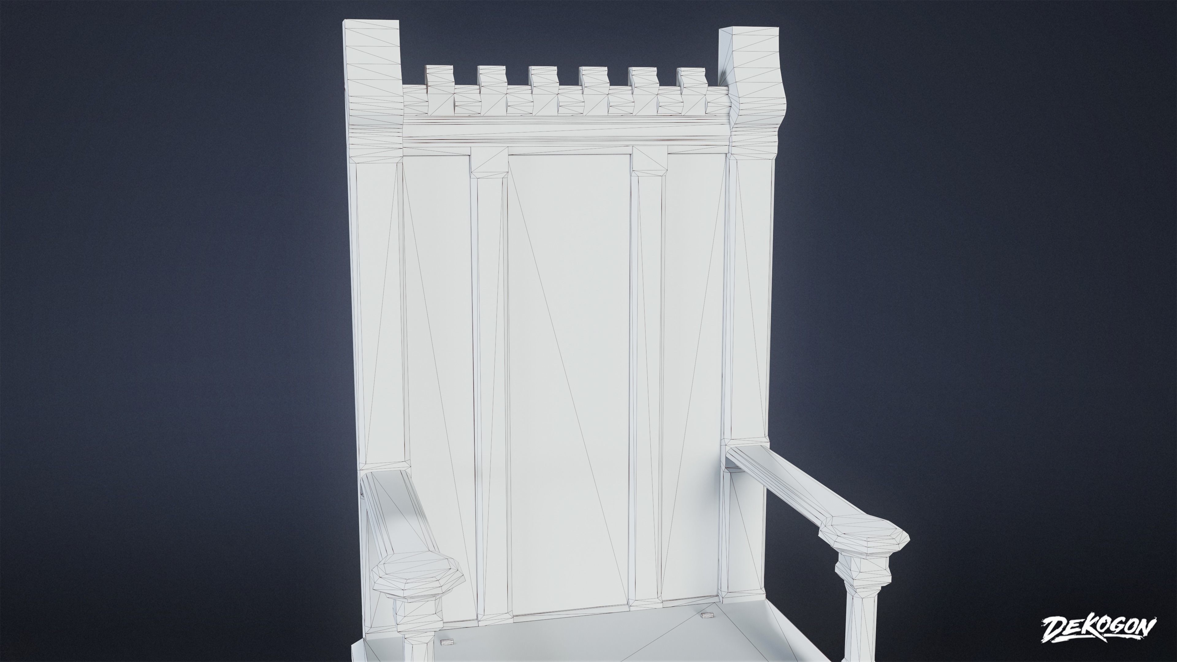 MEDIEVAL - Chair 19 - LOW POLY Low-poly 3D model_7