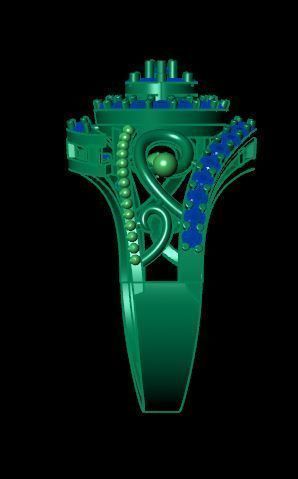 stylish ring for daimonds 3D print model_12