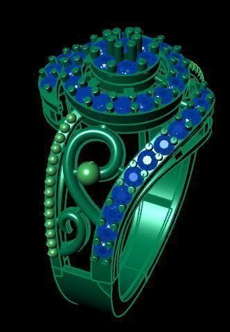 stylish ring for daimonds 3D print model_9