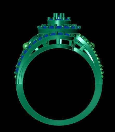 stylish ring for daimonds 3D print model_11
