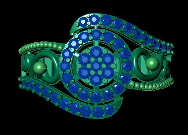 stylish ring for daimonds 3D print model_10