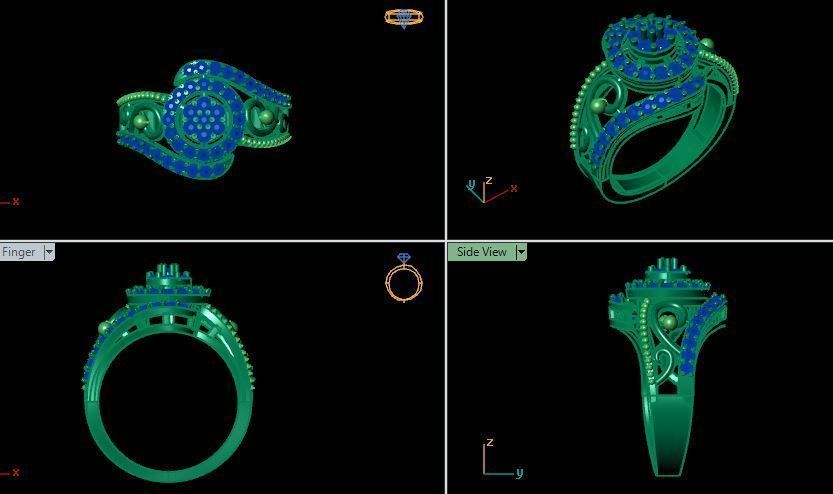 stylish ring for daimonds 3D print model_13