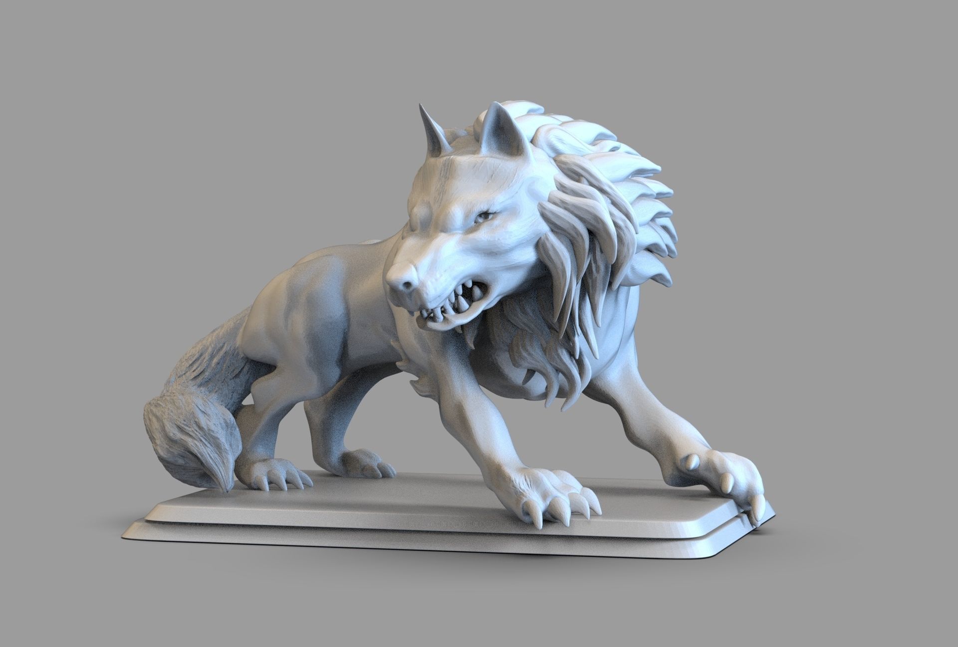 Wolf Sculpture 3D print model_3