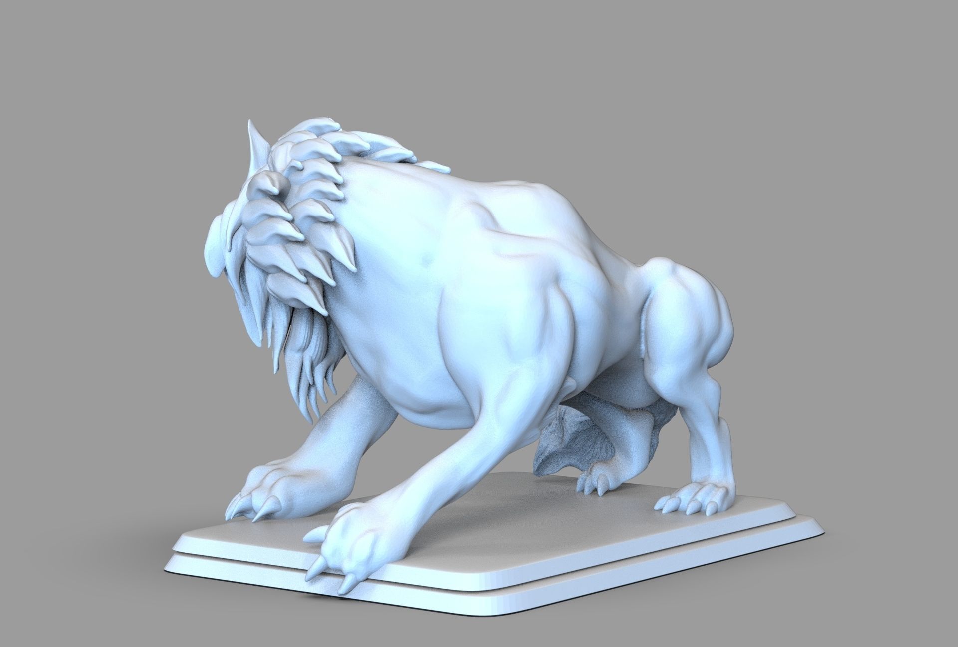 Wolf Sculpture 3D print model_2