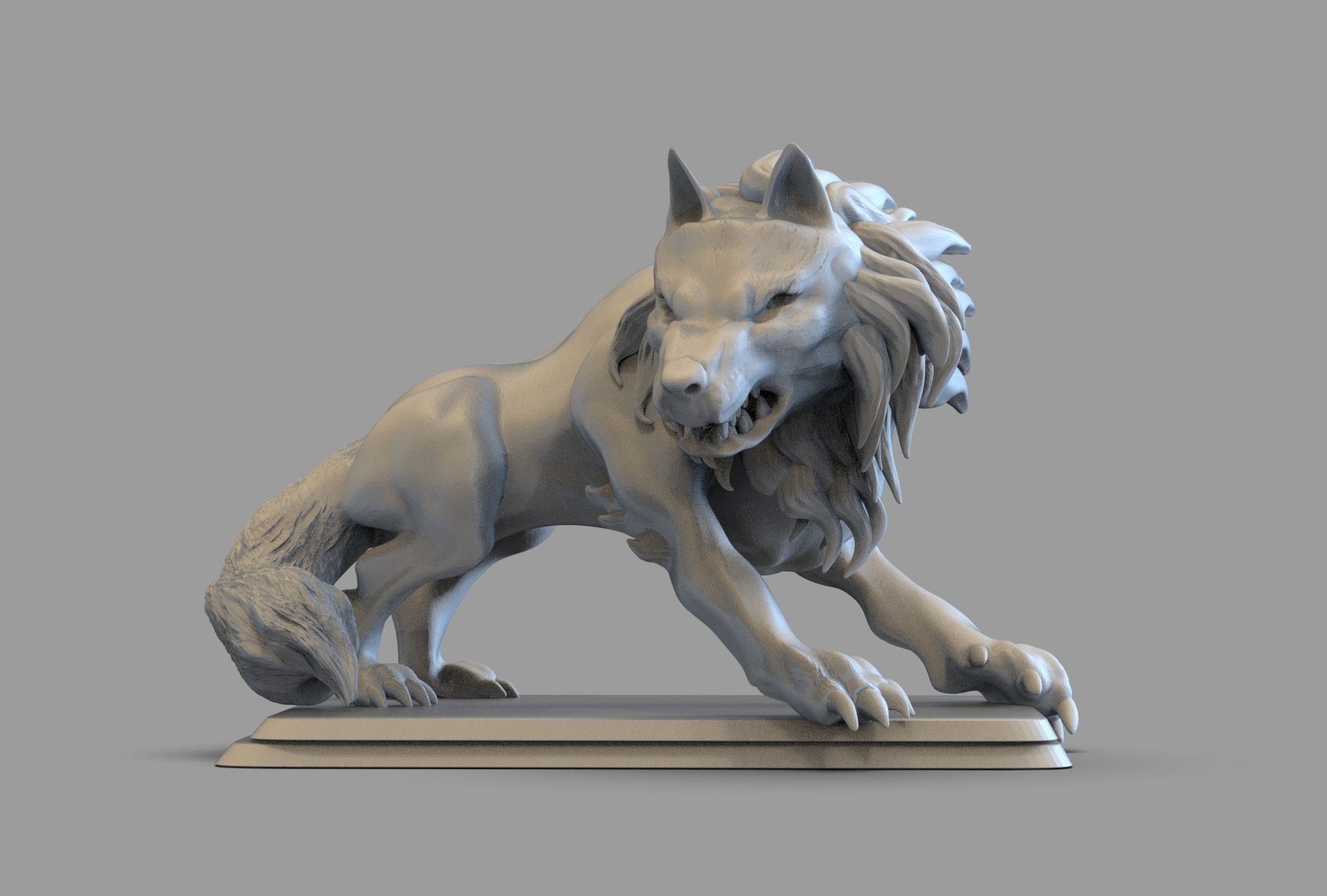 Wolf Sculpture 3D print model_1
