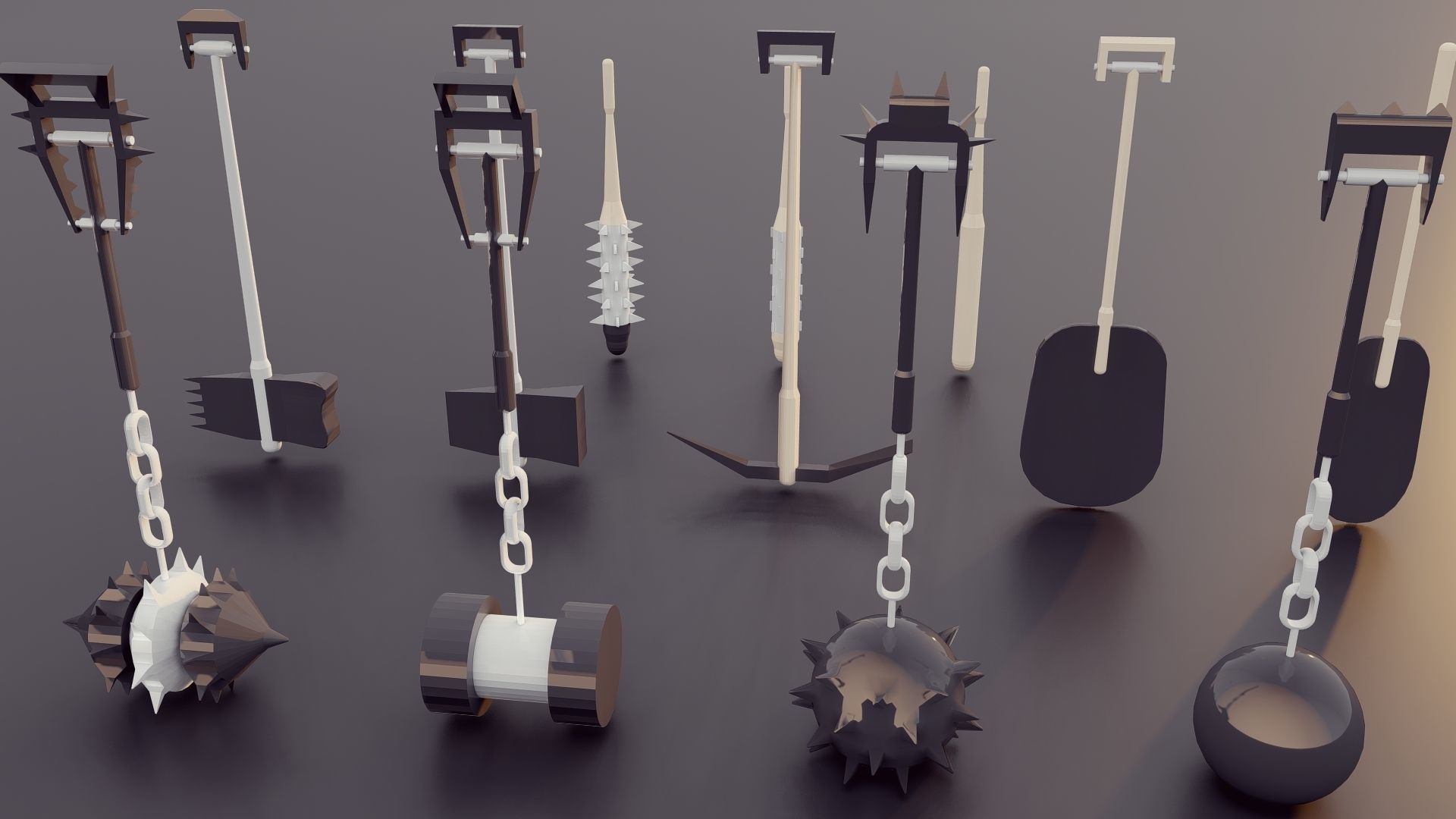 Low Poly Game Tools Low-poly 3D model_5