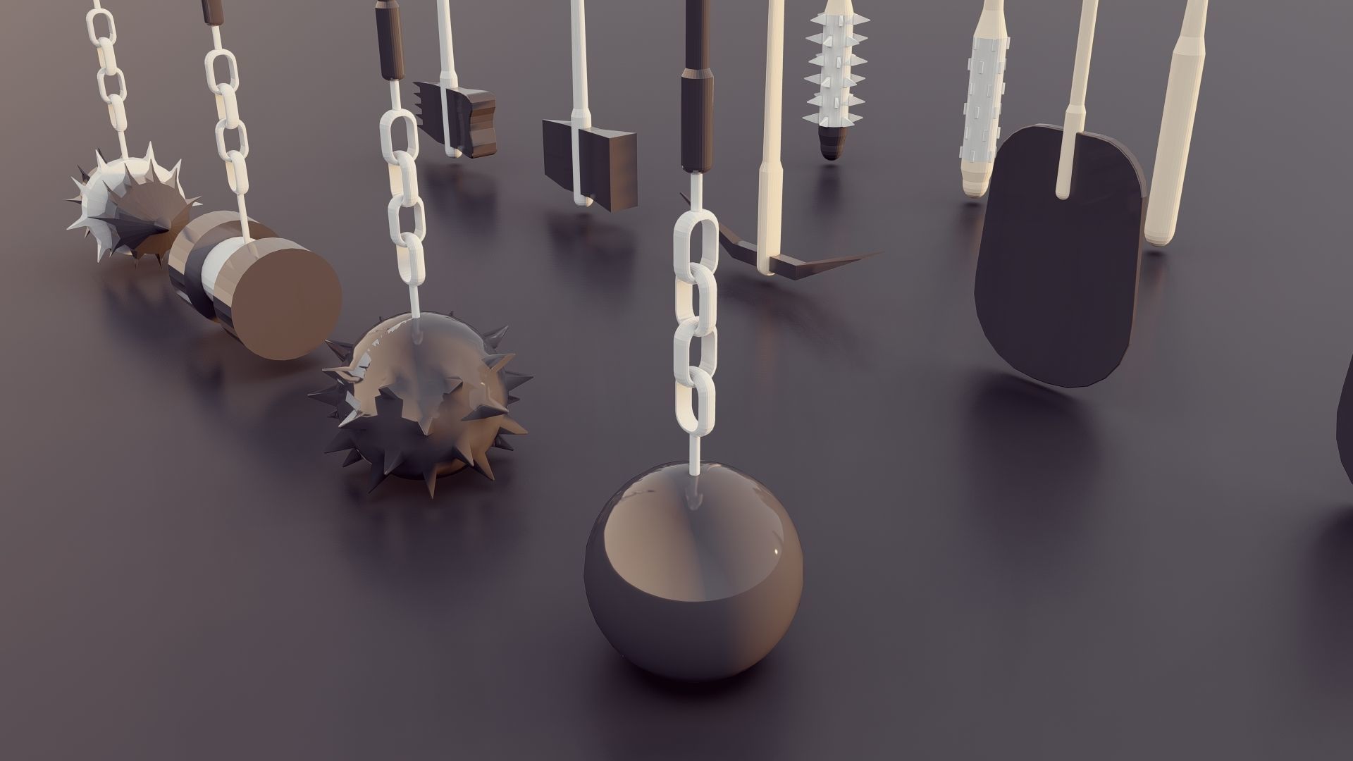 Low Poly Game Tools Low-poly 3D model_6