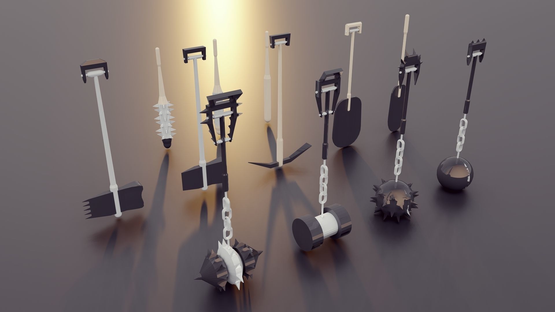 Low Poly Game Tools Low-poly 3D model_4