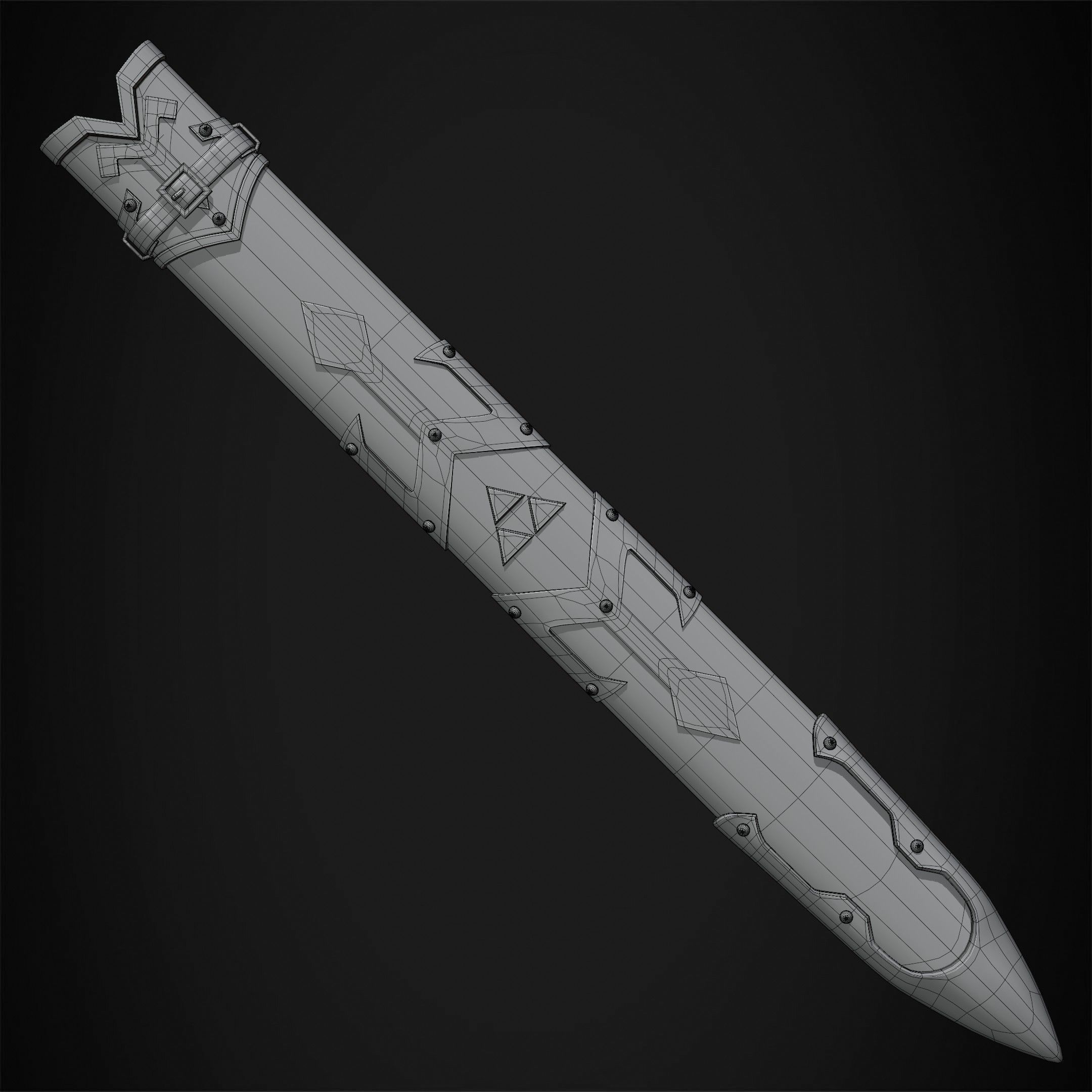 Zelda Tears of the Kingdom Link Master Scabbard for Cosplay 3D print model_11